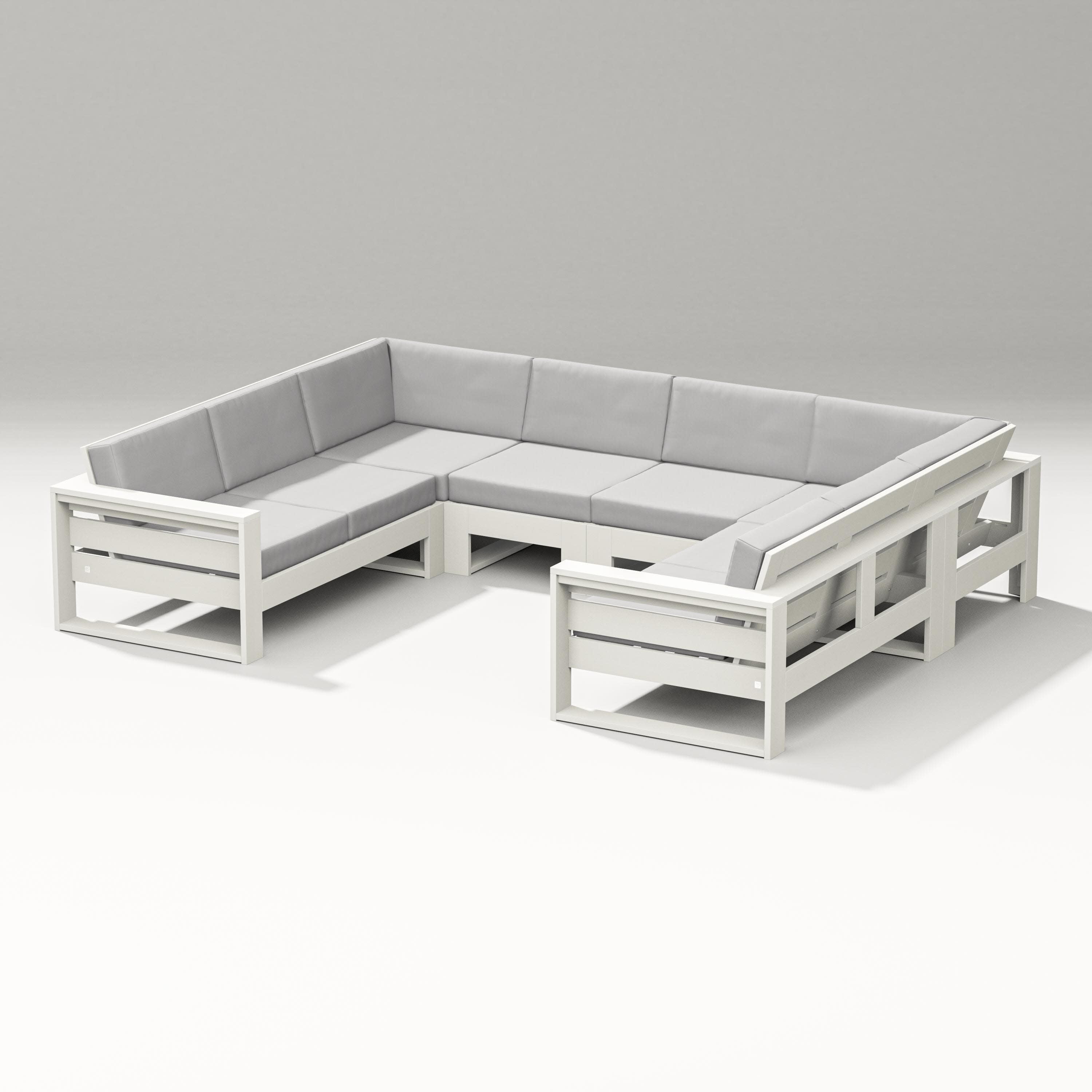 Latitude U-Shaped Sectional in Vintage White / Diamond in the Rough