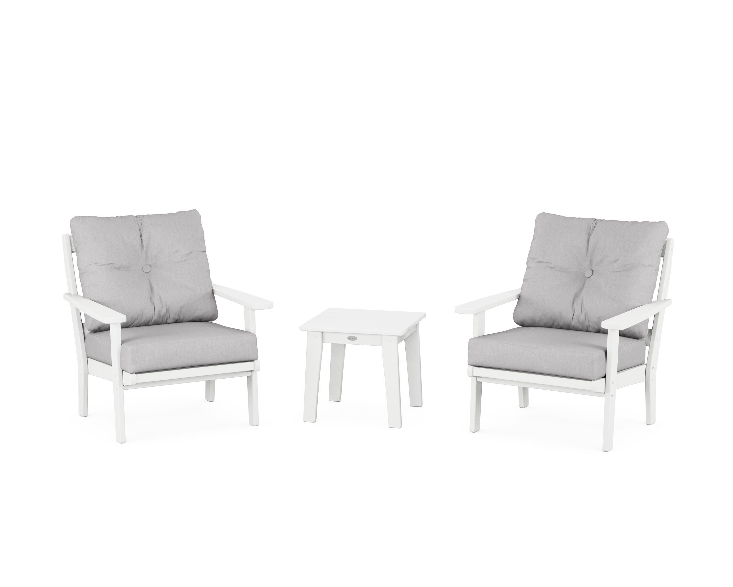 Mission 3-Piece Deep Seating Set in White / Granite