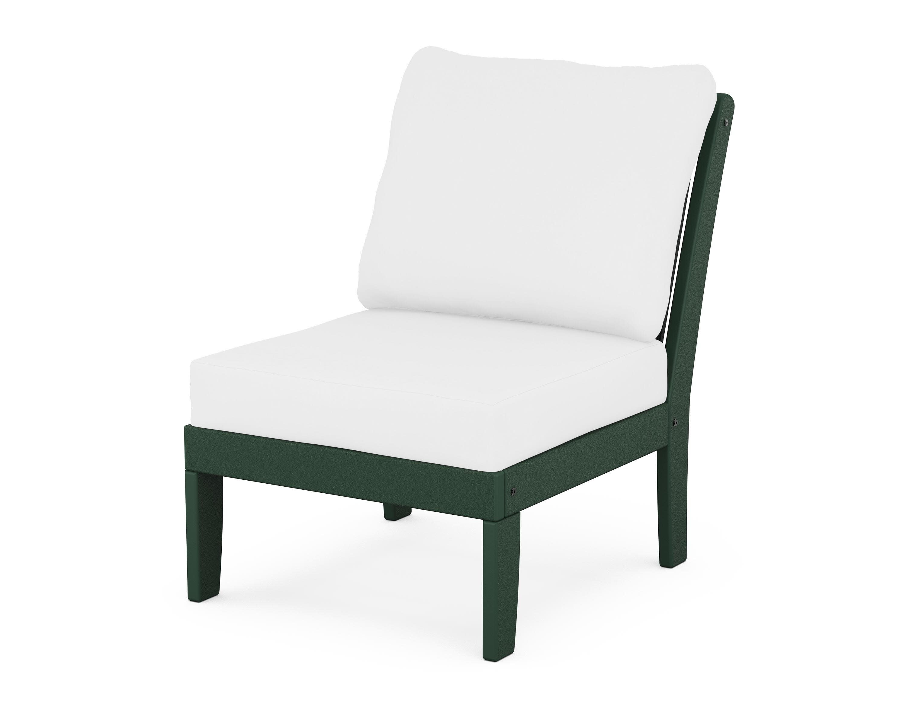 Braxton Modular Armless Chair in Green / Natural