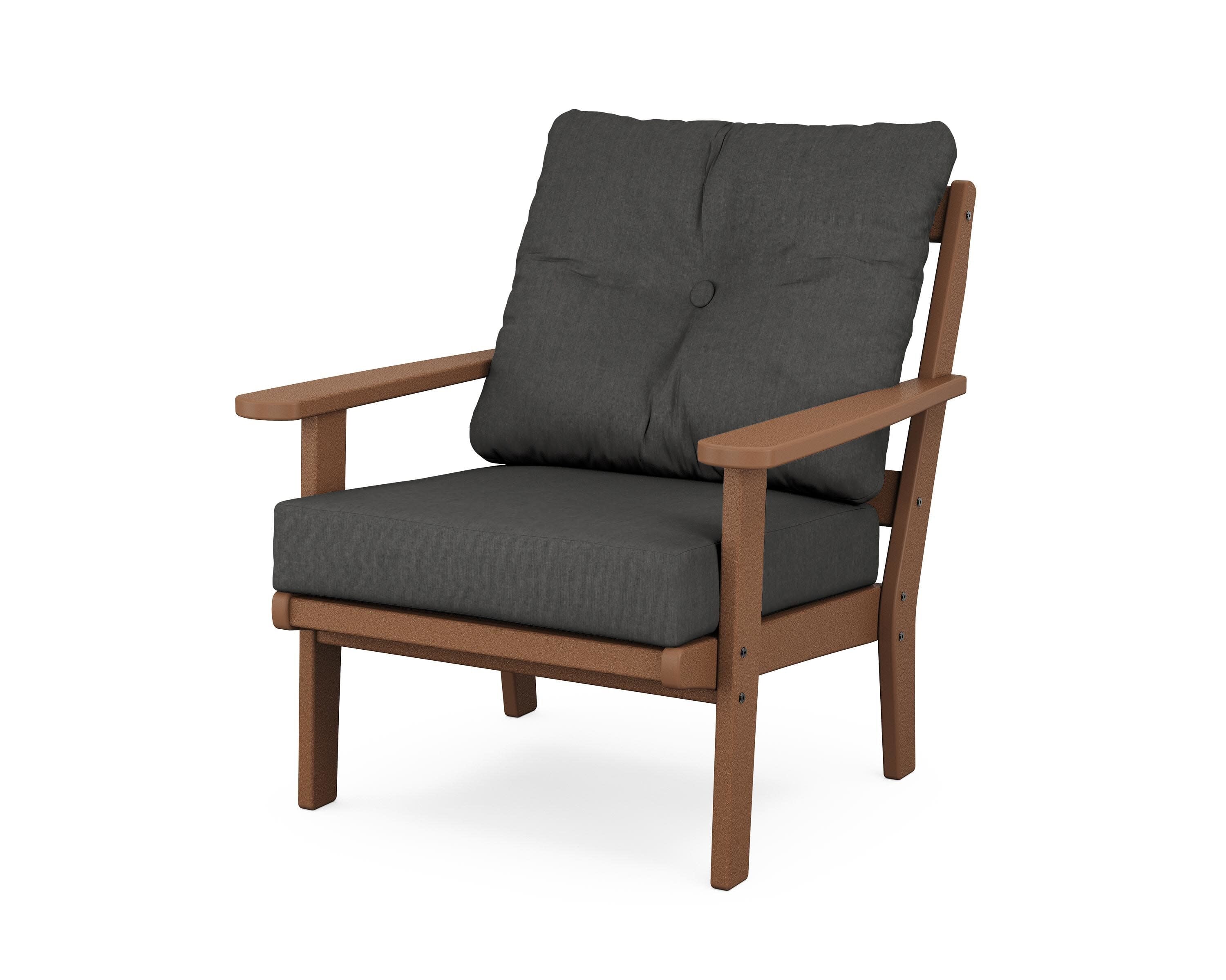 Mission Deep Seating Chair in Teak / Spectrum Carbon