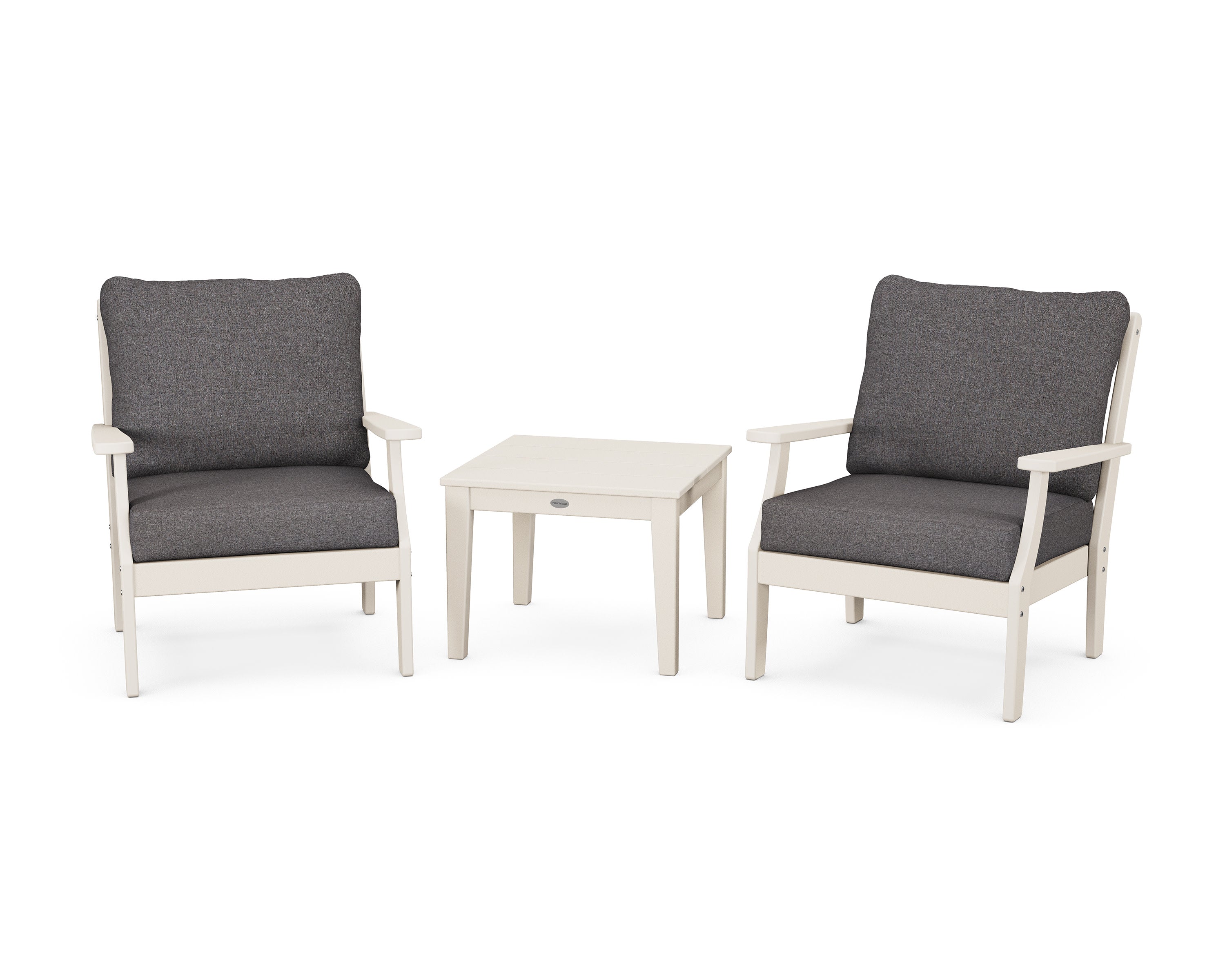 Braxton 3-Piece Deep Seating Set in Sand / Ash Charcoal