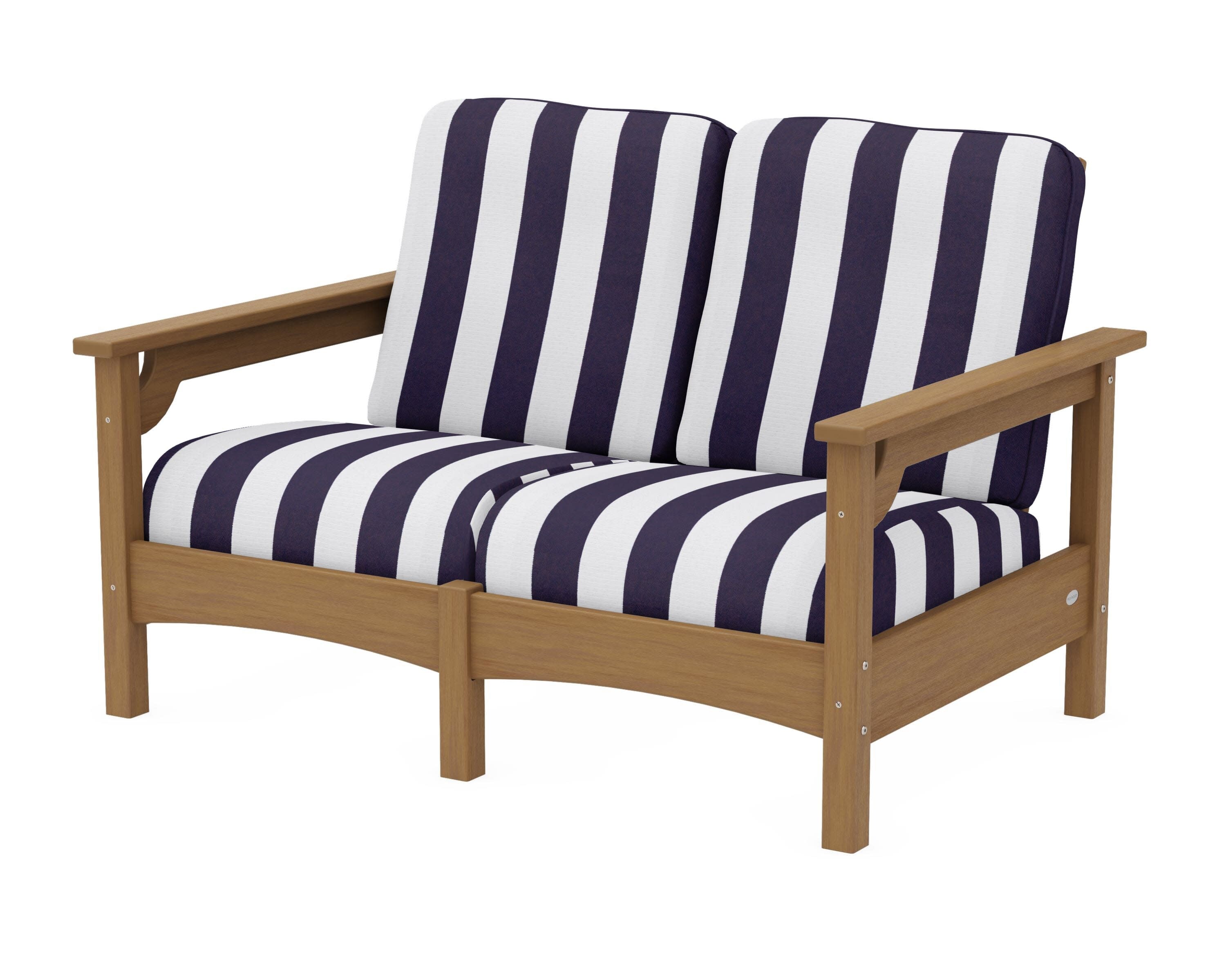Club Loveseat in Natural / Cabana Stripe Navy