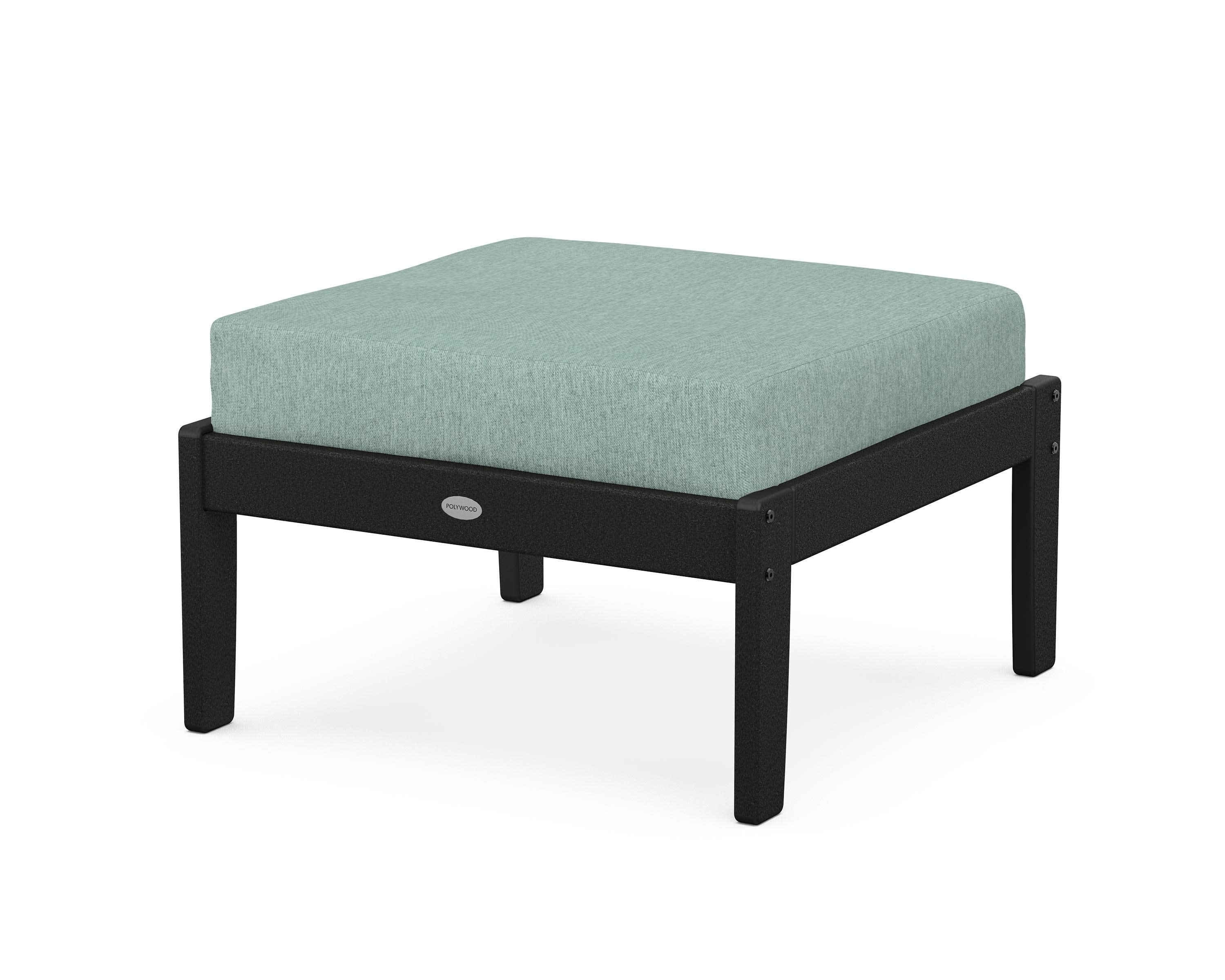 Braxton Deep Seating Ottoman in Black / Glacier Spa