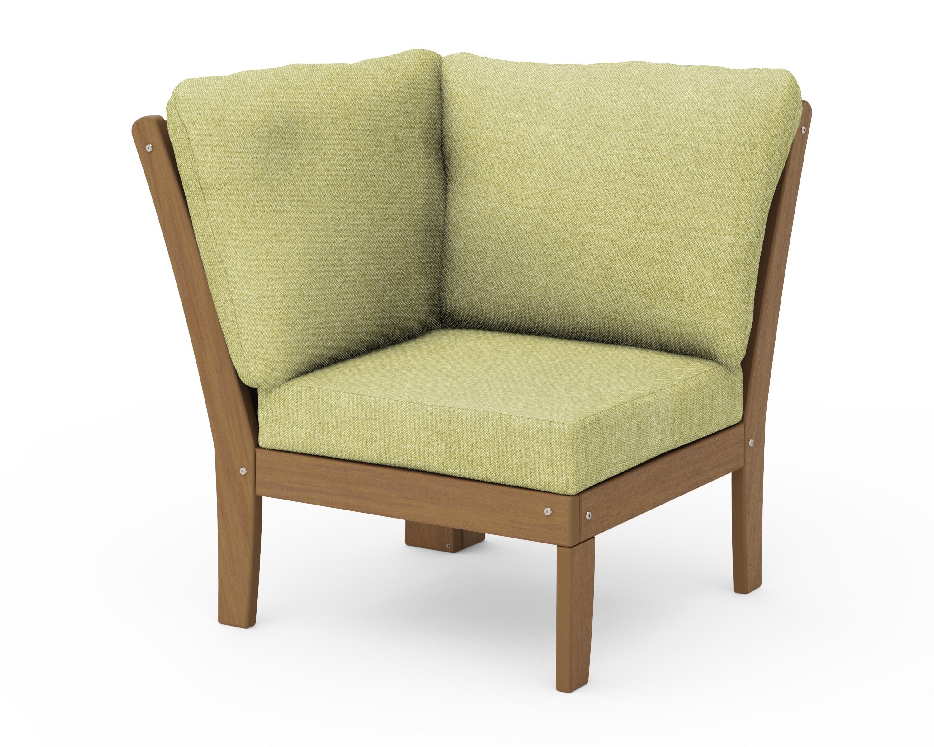 Braxton Modular Corner Chair in Natural / Chartreuse Boucle