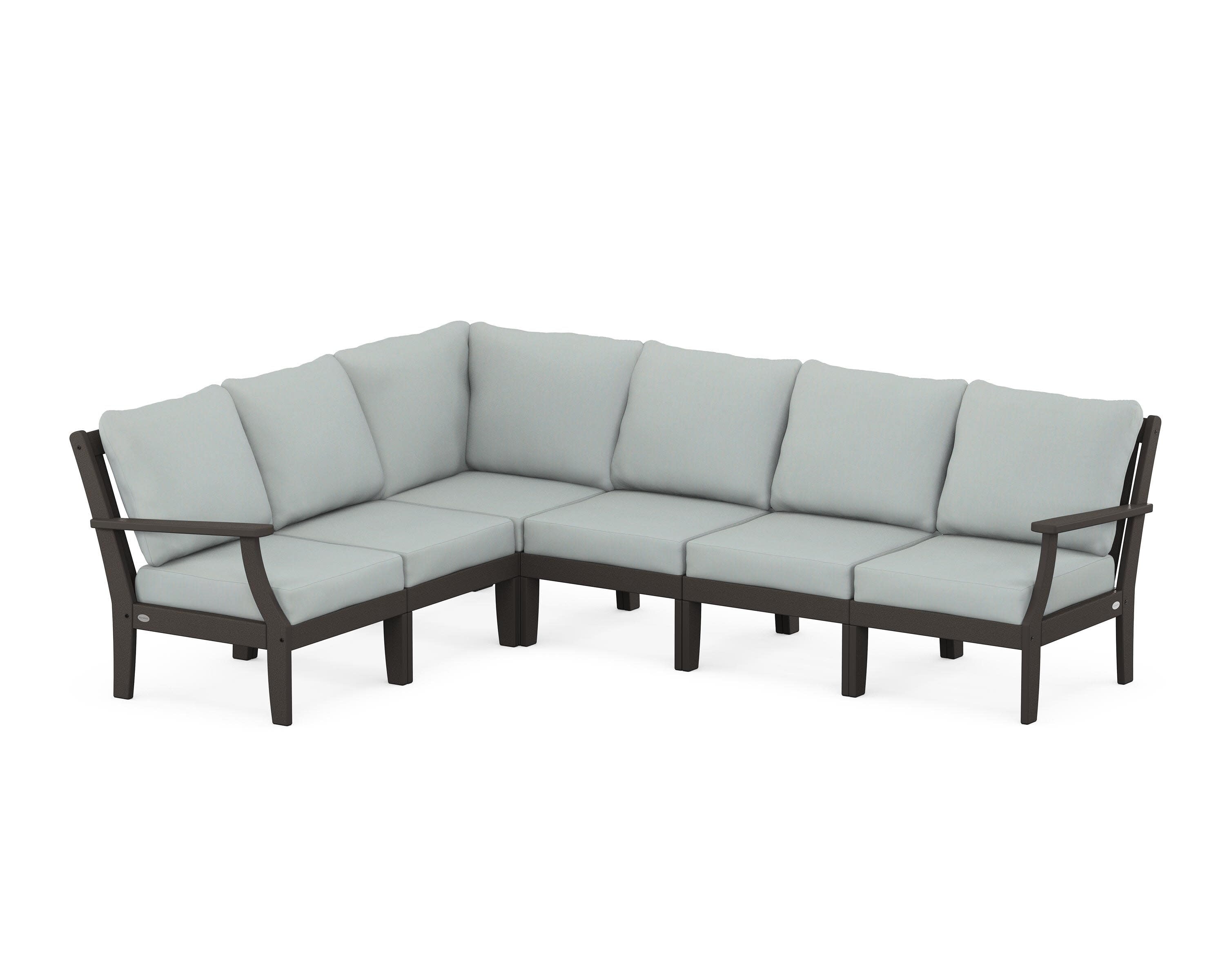 Braxton Modular 6-Piece Deep Seating Set in Vintage Coffee / Spa