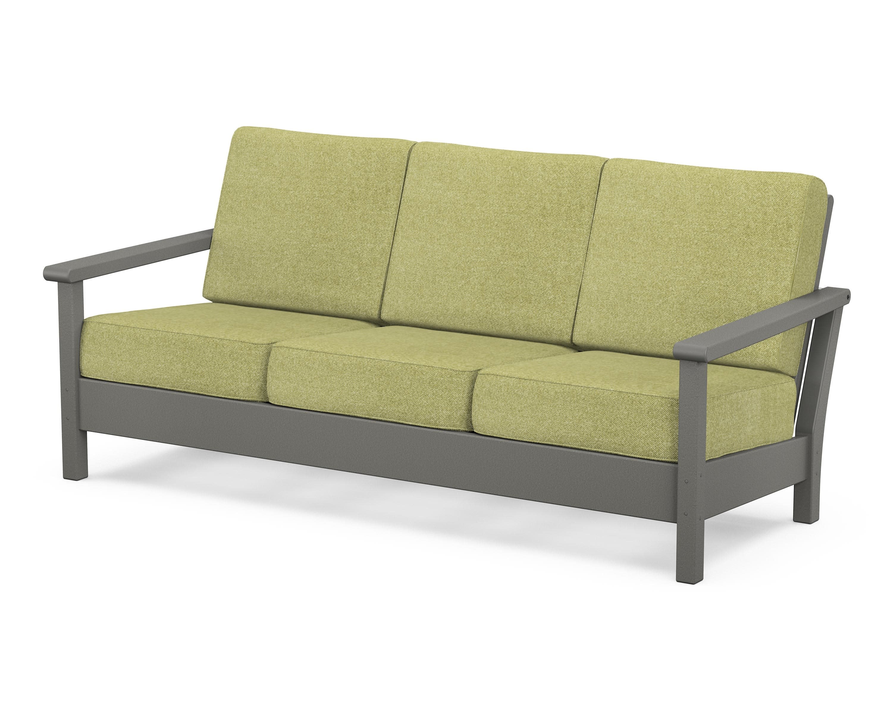 Harbour Deep Seating Sofa in Slate Grey / Chartreuse Boucle