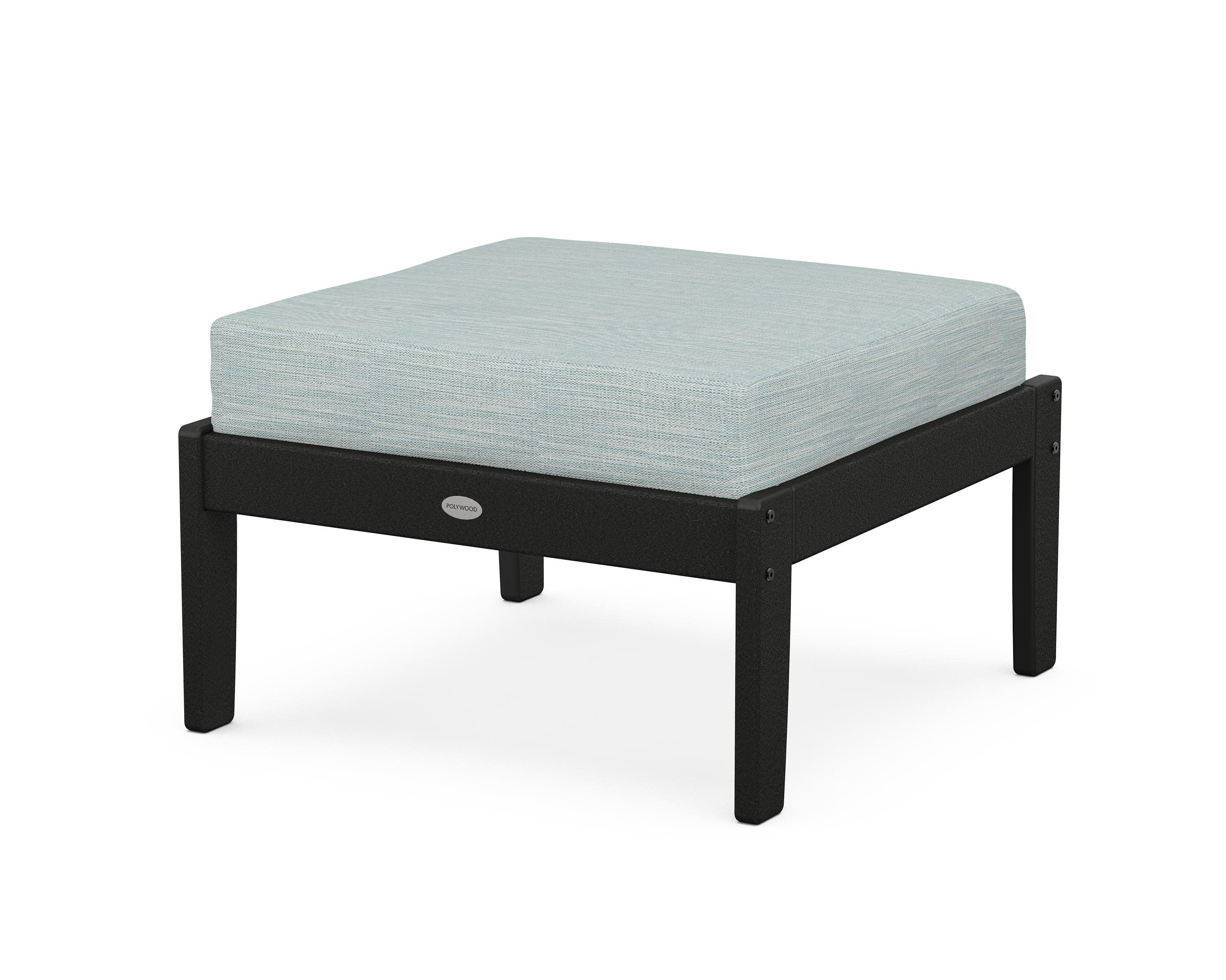 Braxton Deep Seating Ottoman in Black / Soothe Mist