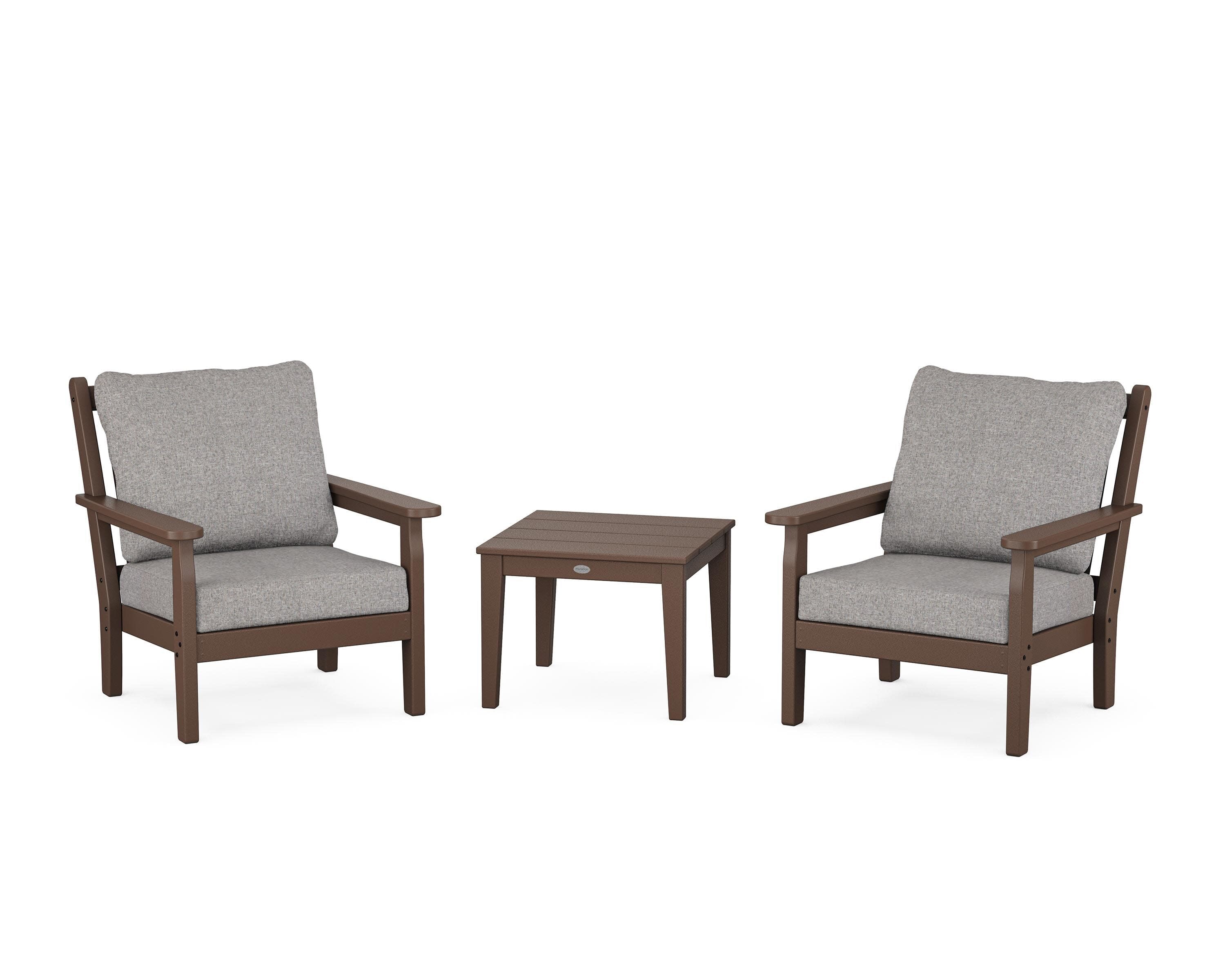 Chippendale 3-Piece Deep Seating Set in Mahogany / Grey Mist