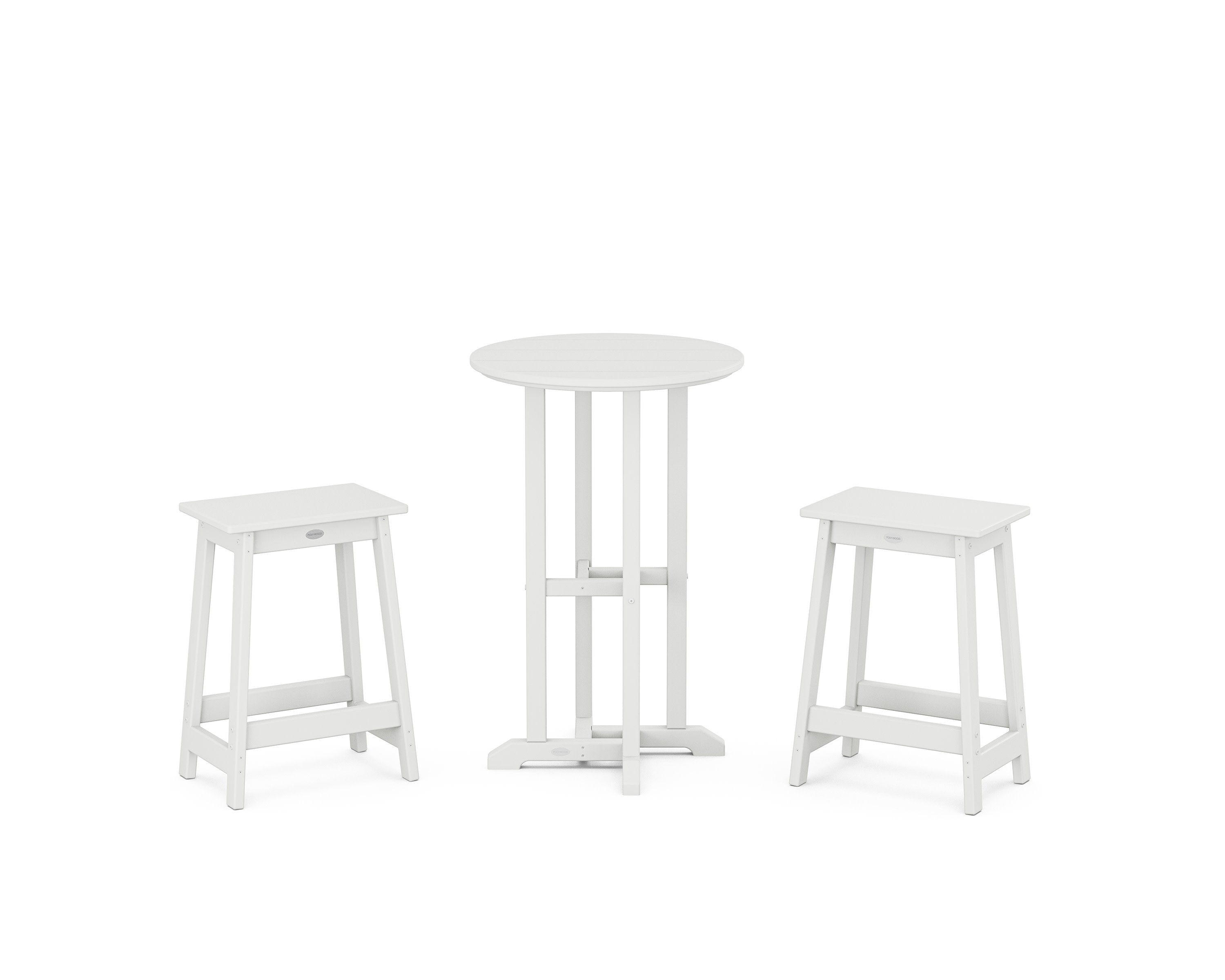 Modern Studio Counter Stool 3-Piece Bistro Set in White