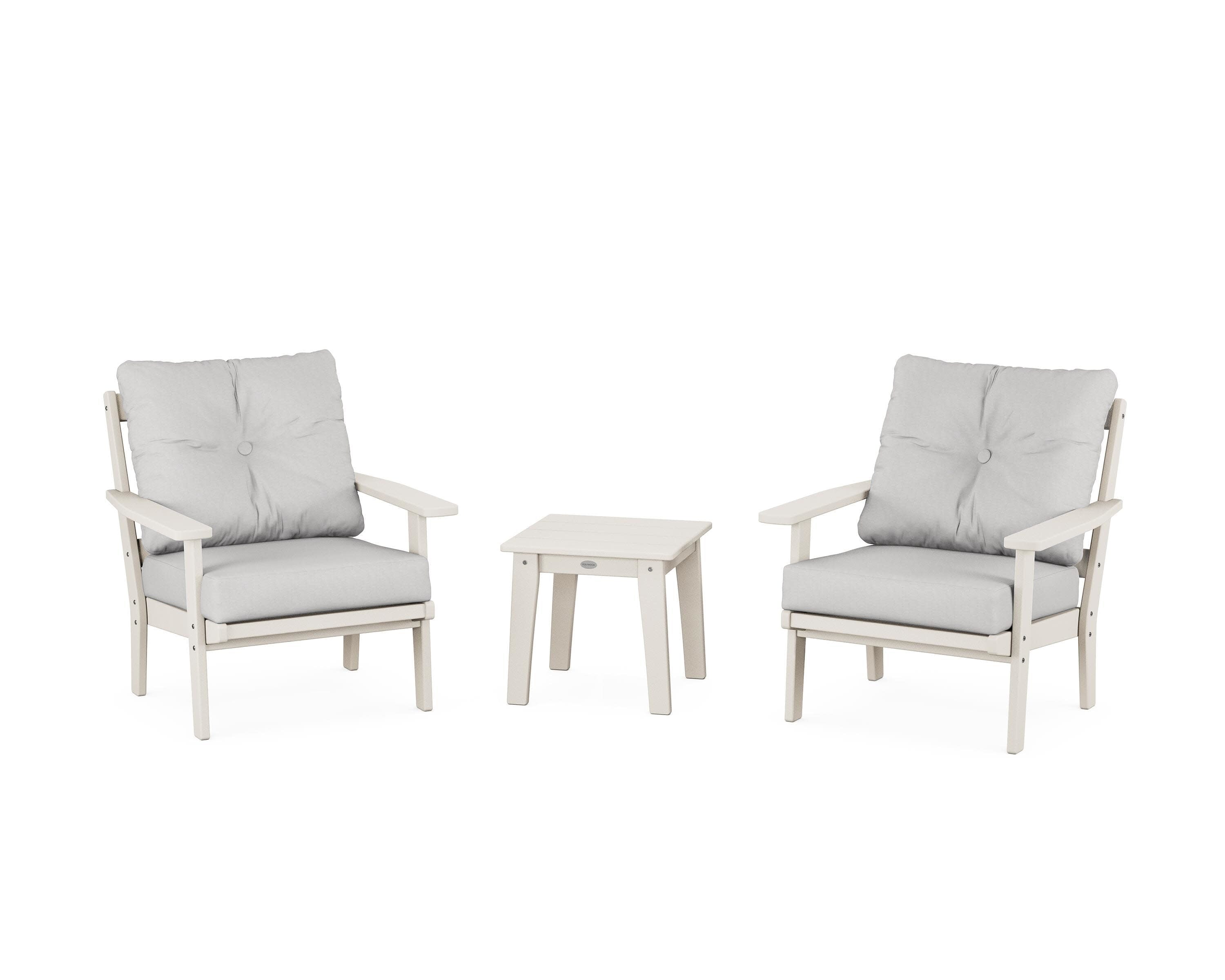 Oxford 3-Piece Deep Seating Set in Sand / Diamond in the Rough