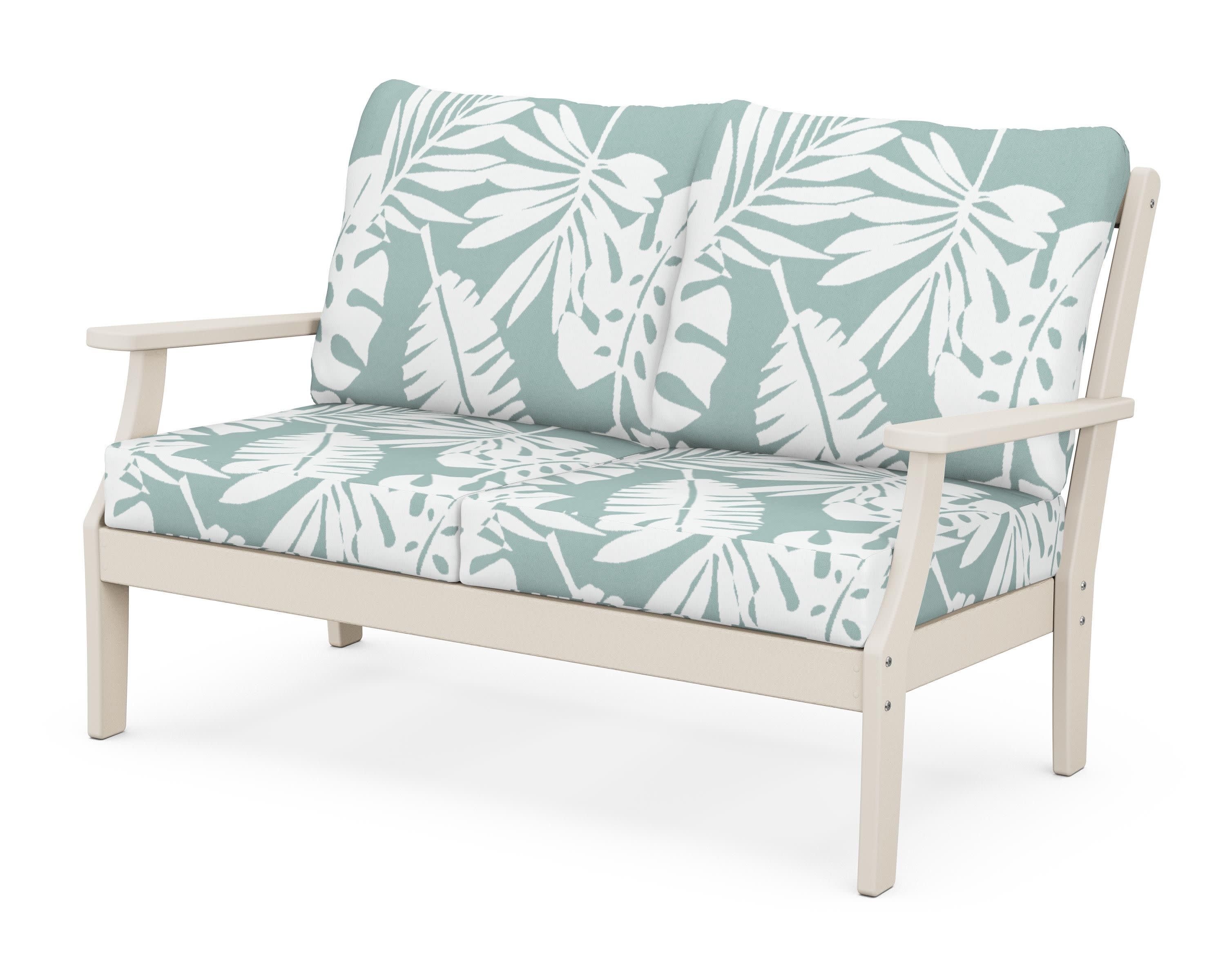 Braxton Deep Seating Loveseat in Sand / Leaf Glacier Spa
