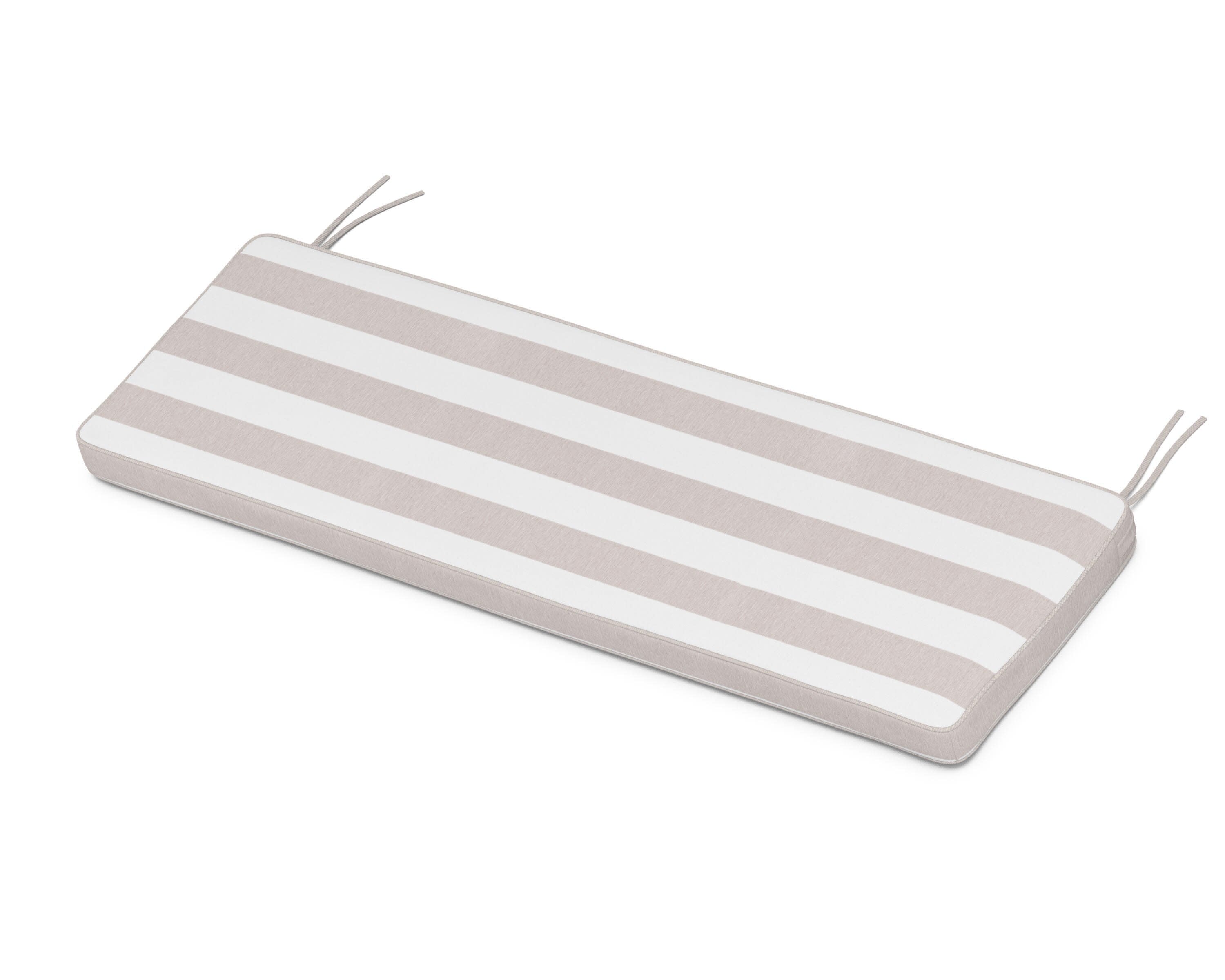 Chinoiserie Bench Seat Cushion in Cabana Stripe Dune Burlap