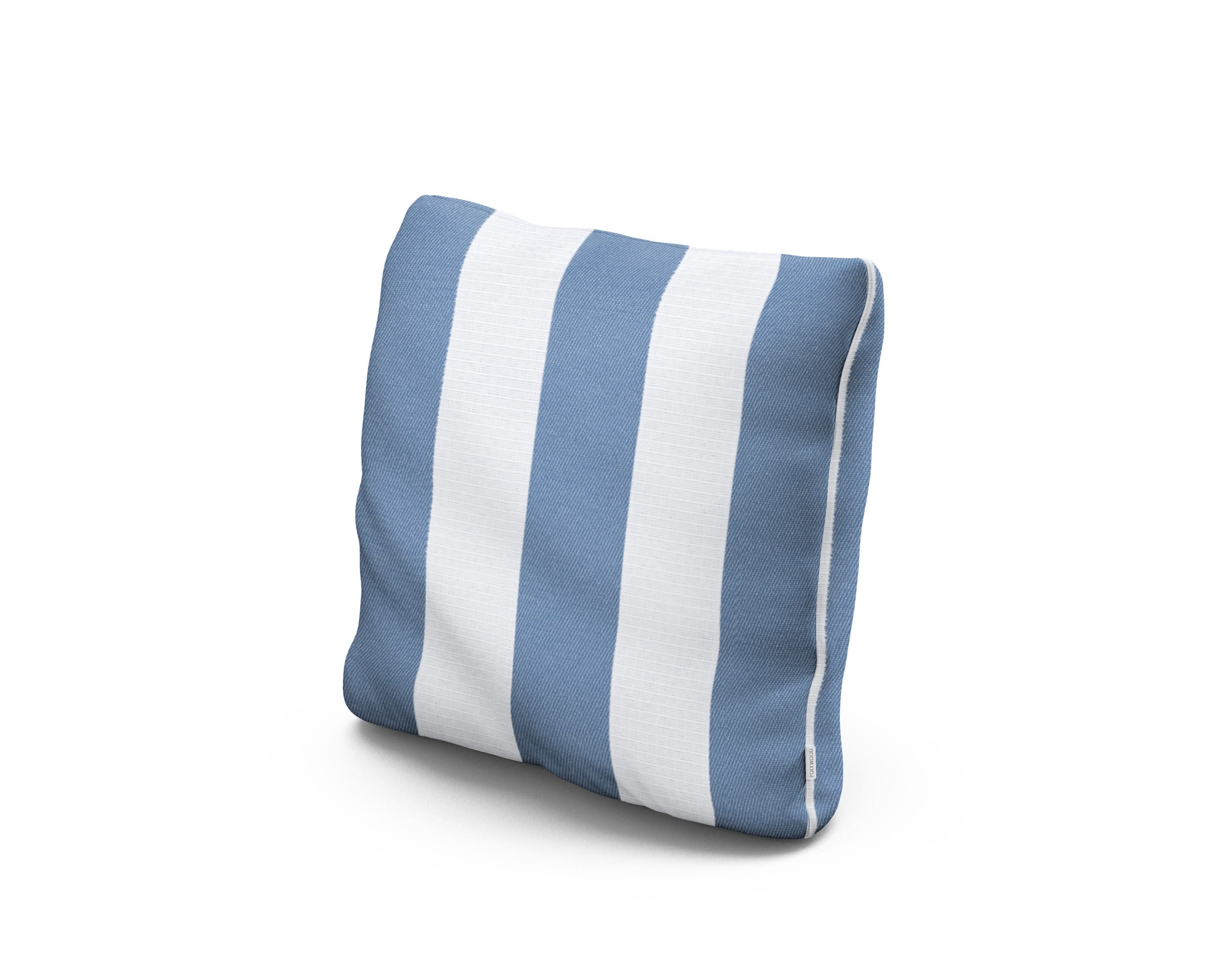 16" Outdoor Throw Pillow in Cabana Stripe Sky Blue