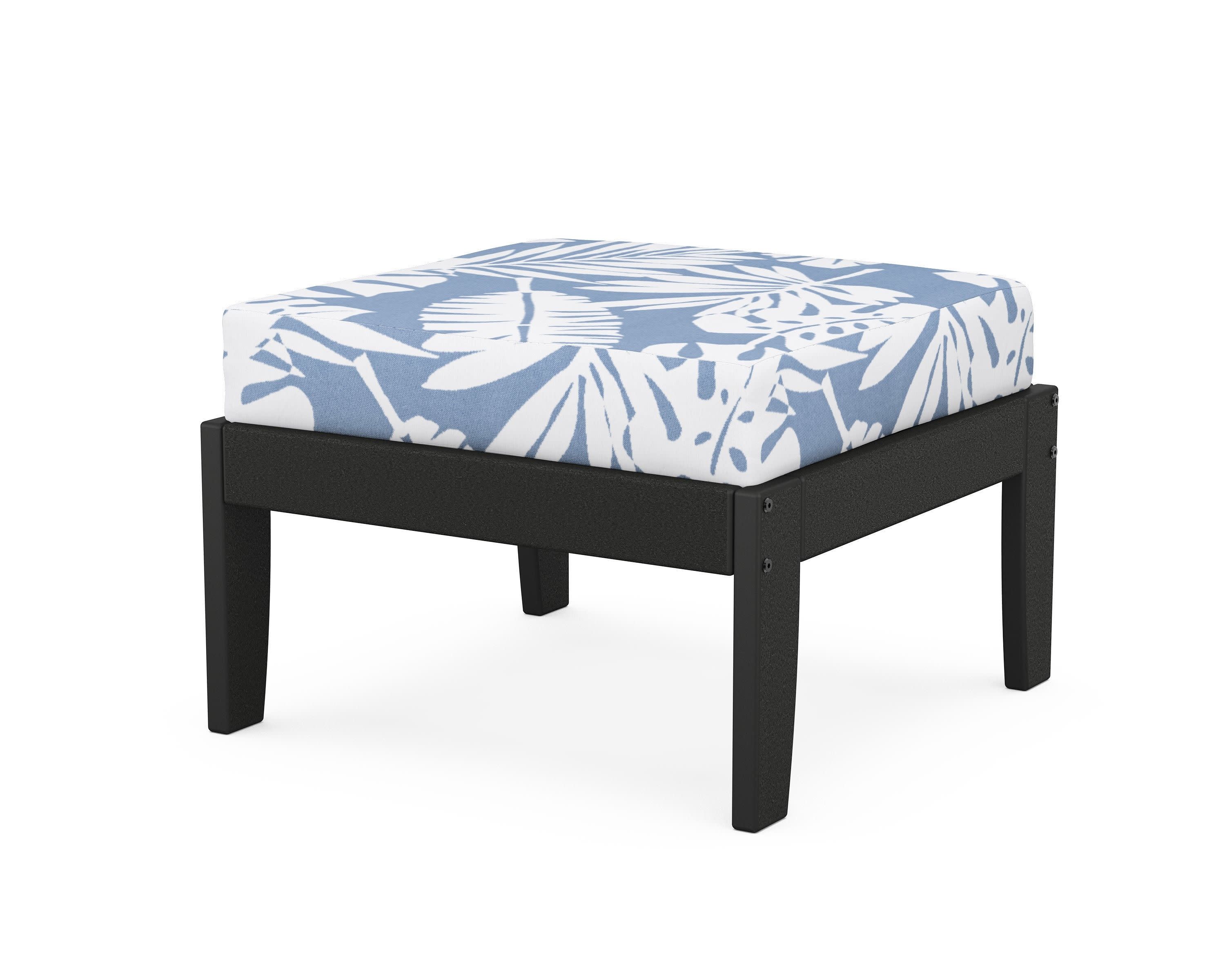 Modular Ottoman - Classic in Black / Leaf Sky Blue
