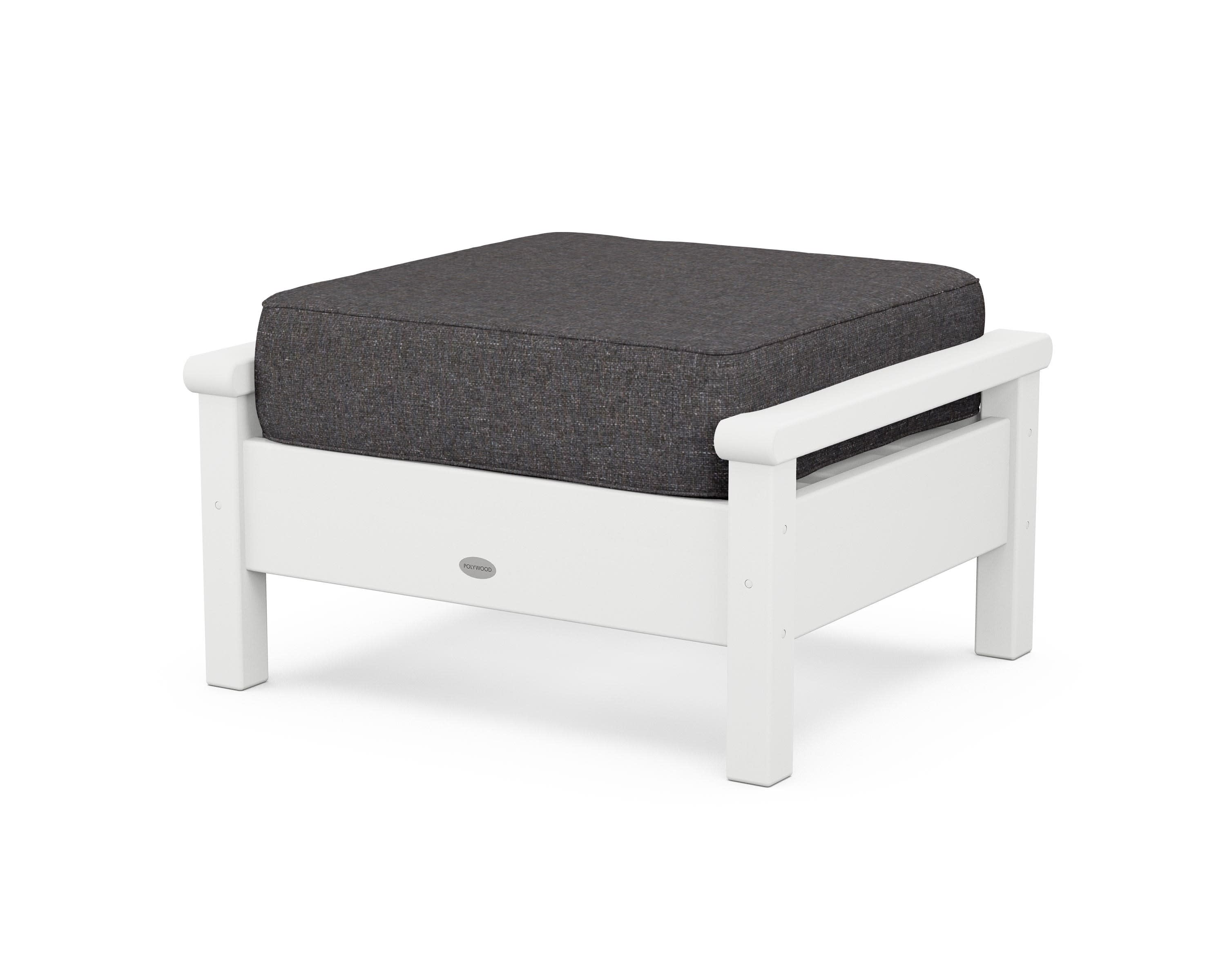 Harbour Deep Seating Ottoman in White / Ash Charcoal