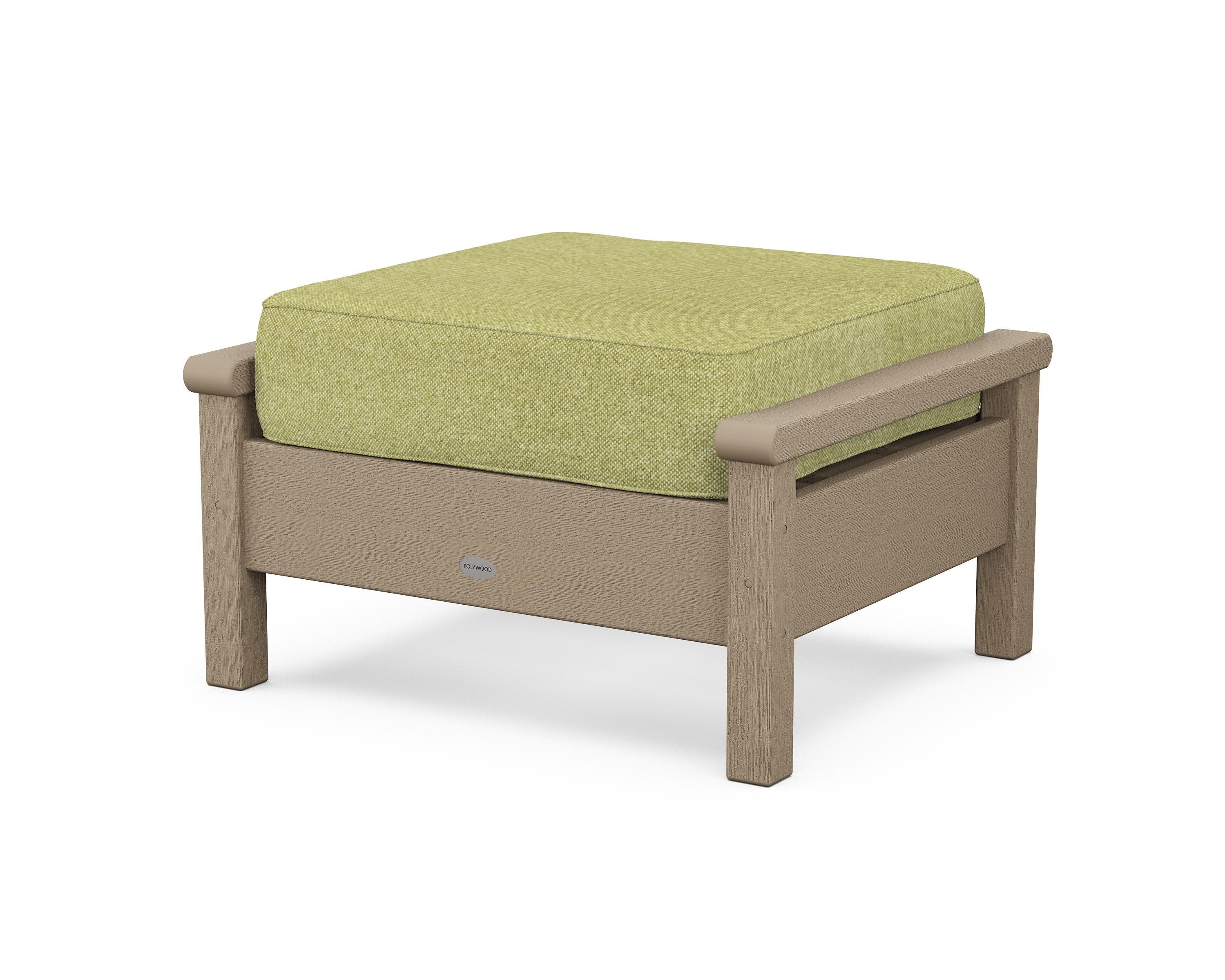 Harbour Deep Seating Ottoman in Vintage Sahara / Chartreuse Boucle
