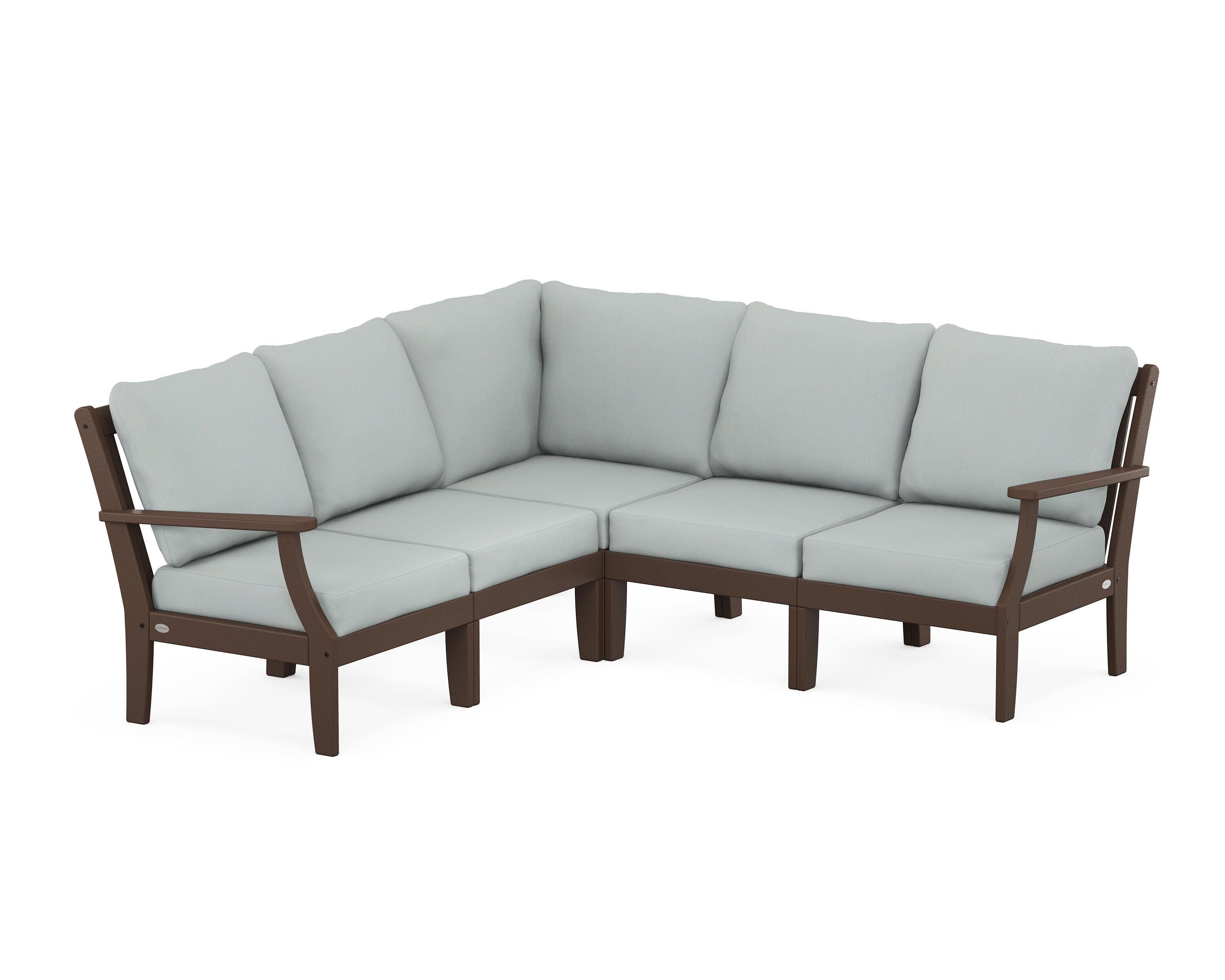 Braxton Modular 5-Piece Deep Seating Set in Mahogany / Spa