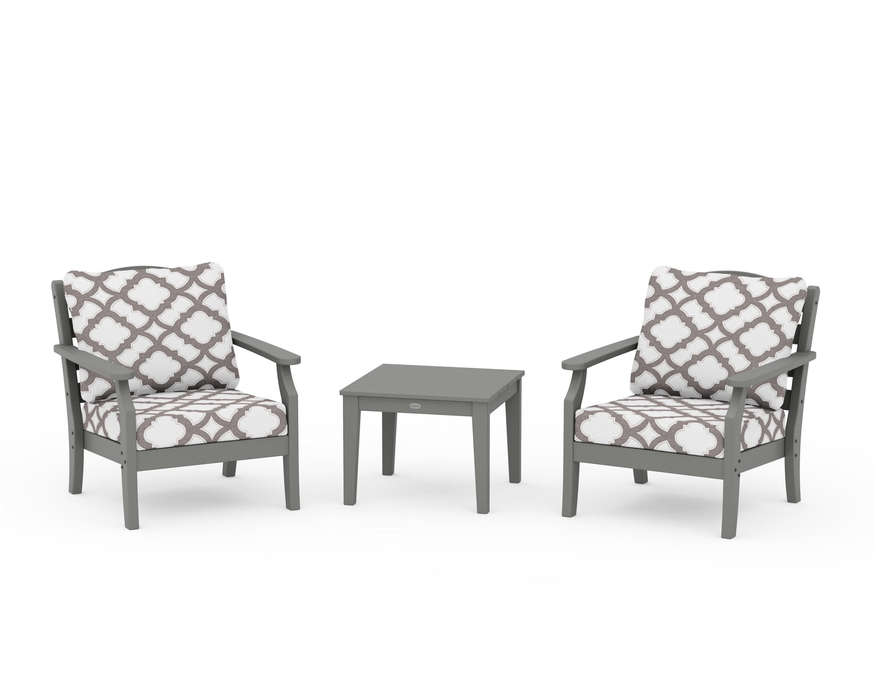 Savannah 3-Piece Deep Seating Set in Slate Grey / Trellis Grey Mist
