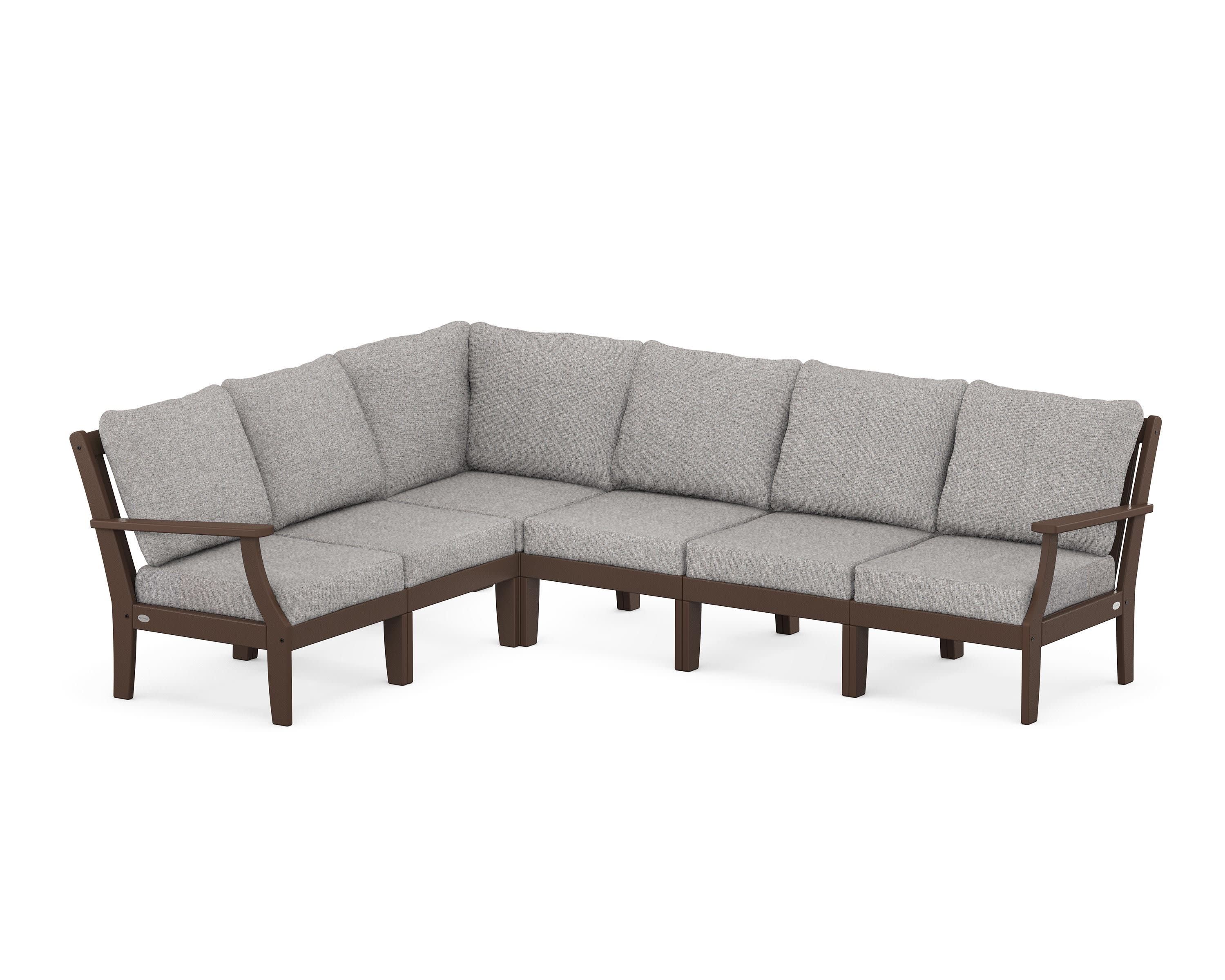 Braxton Modular 6-Piece Deep Seating Set in Mahogany / Grey Mist