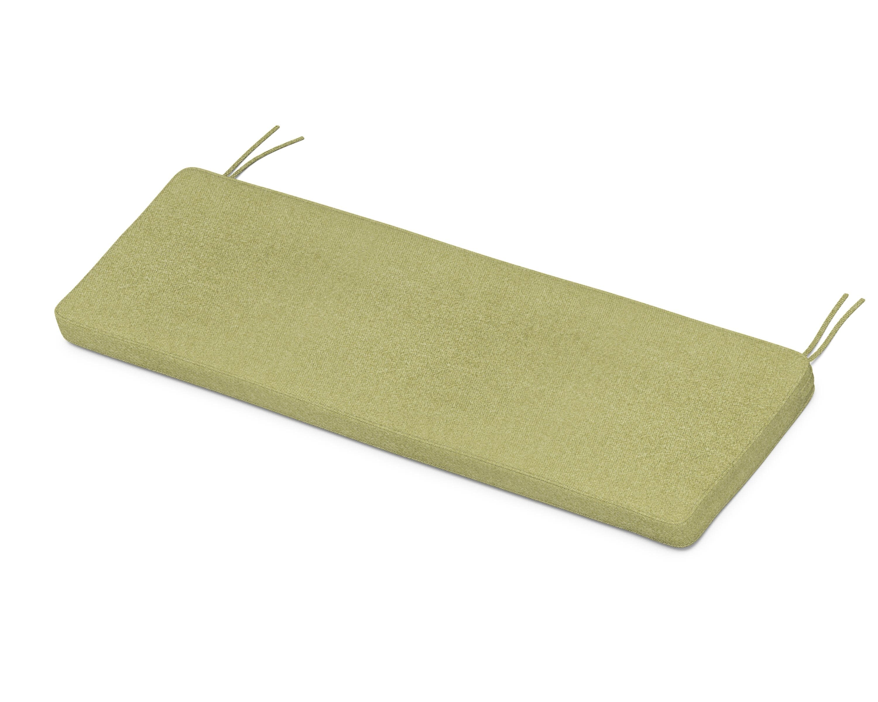 Chinoiserie Bench Seat Cushion in Chartreuse Boucle