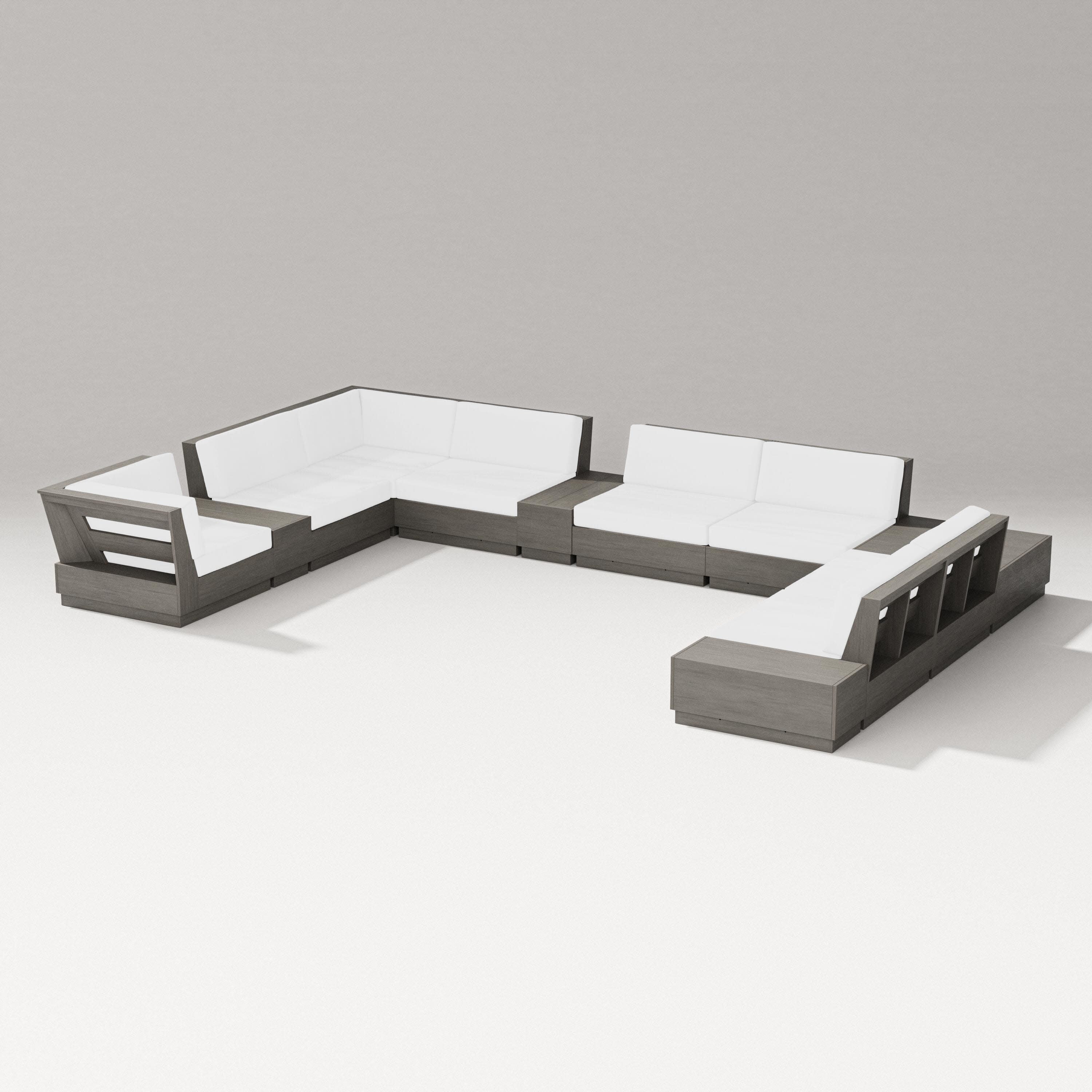 Elevate 12-Piece Conversation Sectional Set in Driftwood / Natural