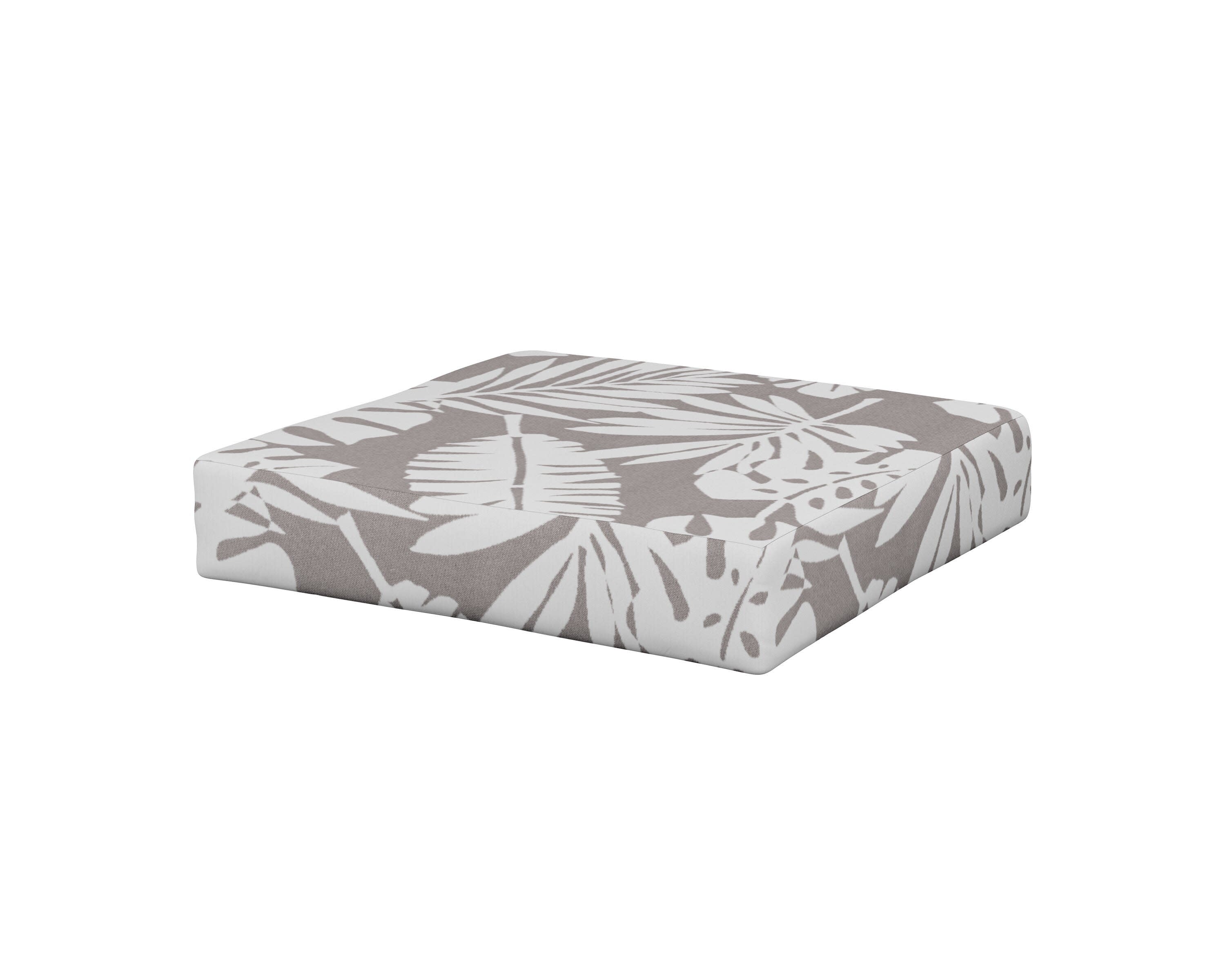 Modular Ottoman Cushion in Leaf Grey Mist