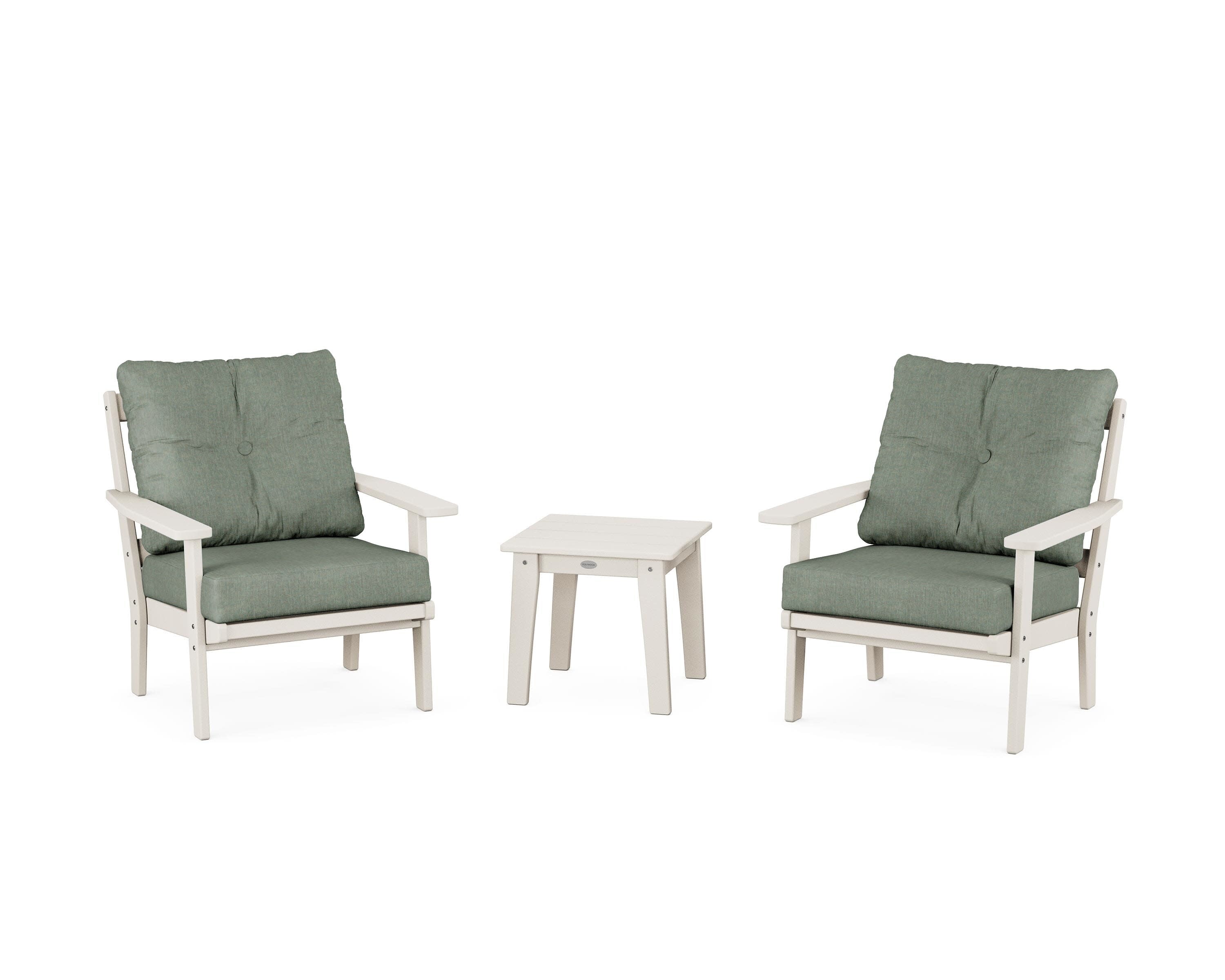 Prairie 3-Piece Deep Seating Set in Sand / Cast Sage
