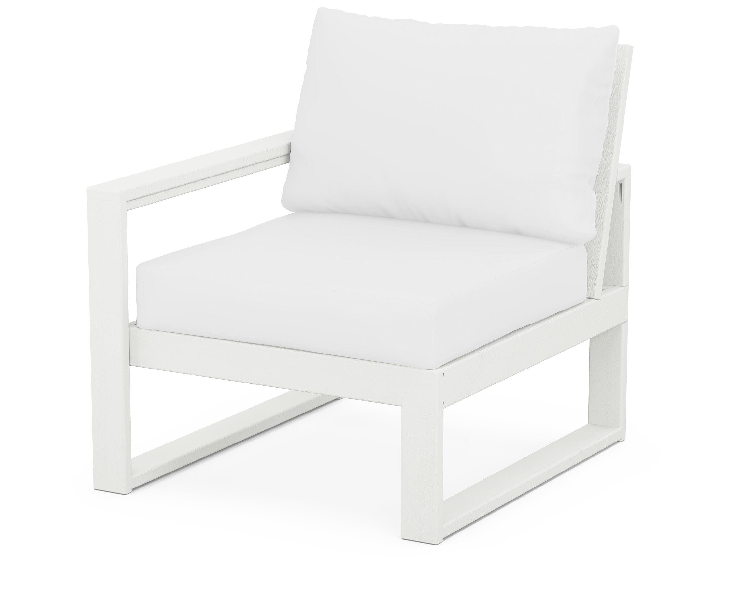 EDGE Modular Left Arm Chair in Vintage White / Natural