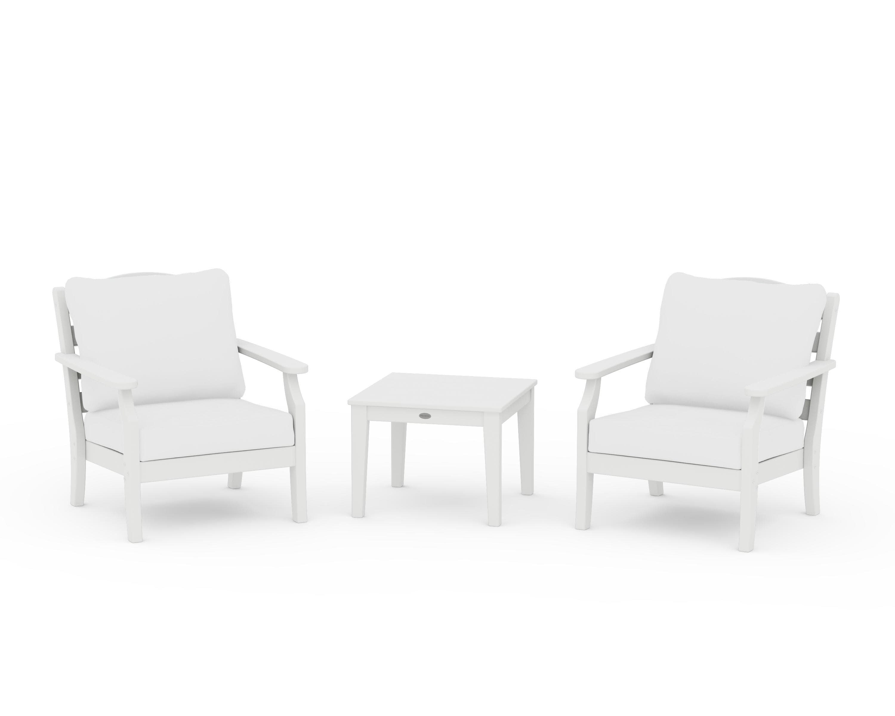 Savannah 3-Piece Deep Seating Set in White / Natural