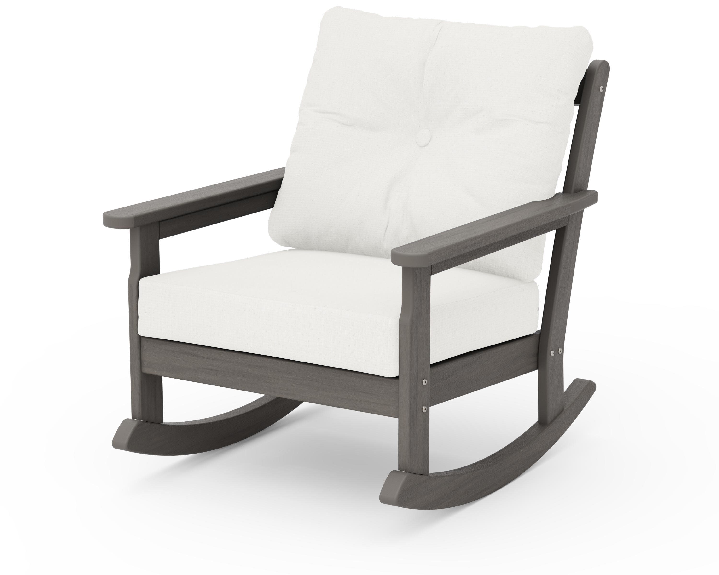 Vineyard Deep Seating Rocking Chair in Driftwood / Natural Linen