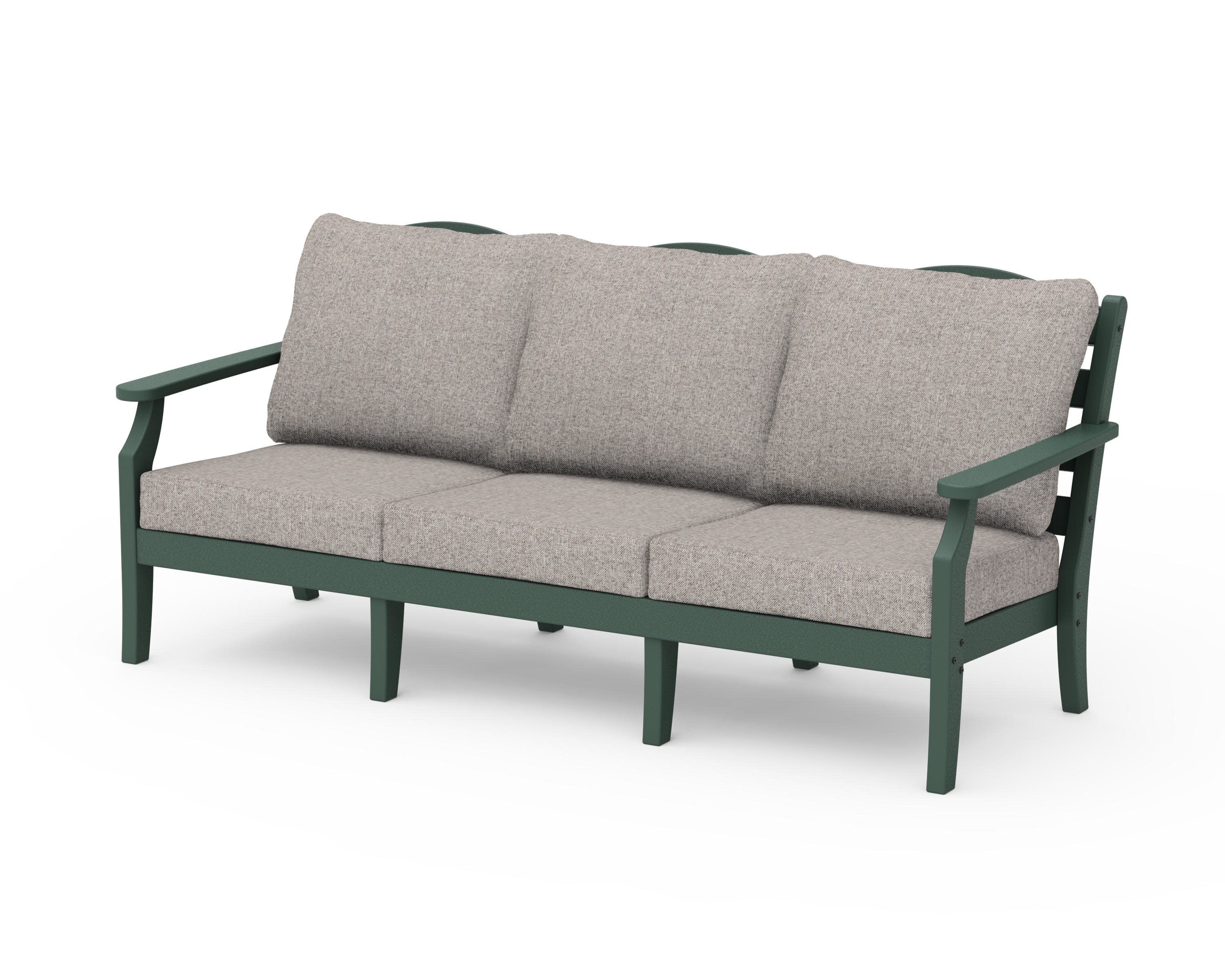 Savannah Deep Seating Sofa in Green / Weathered Tweed