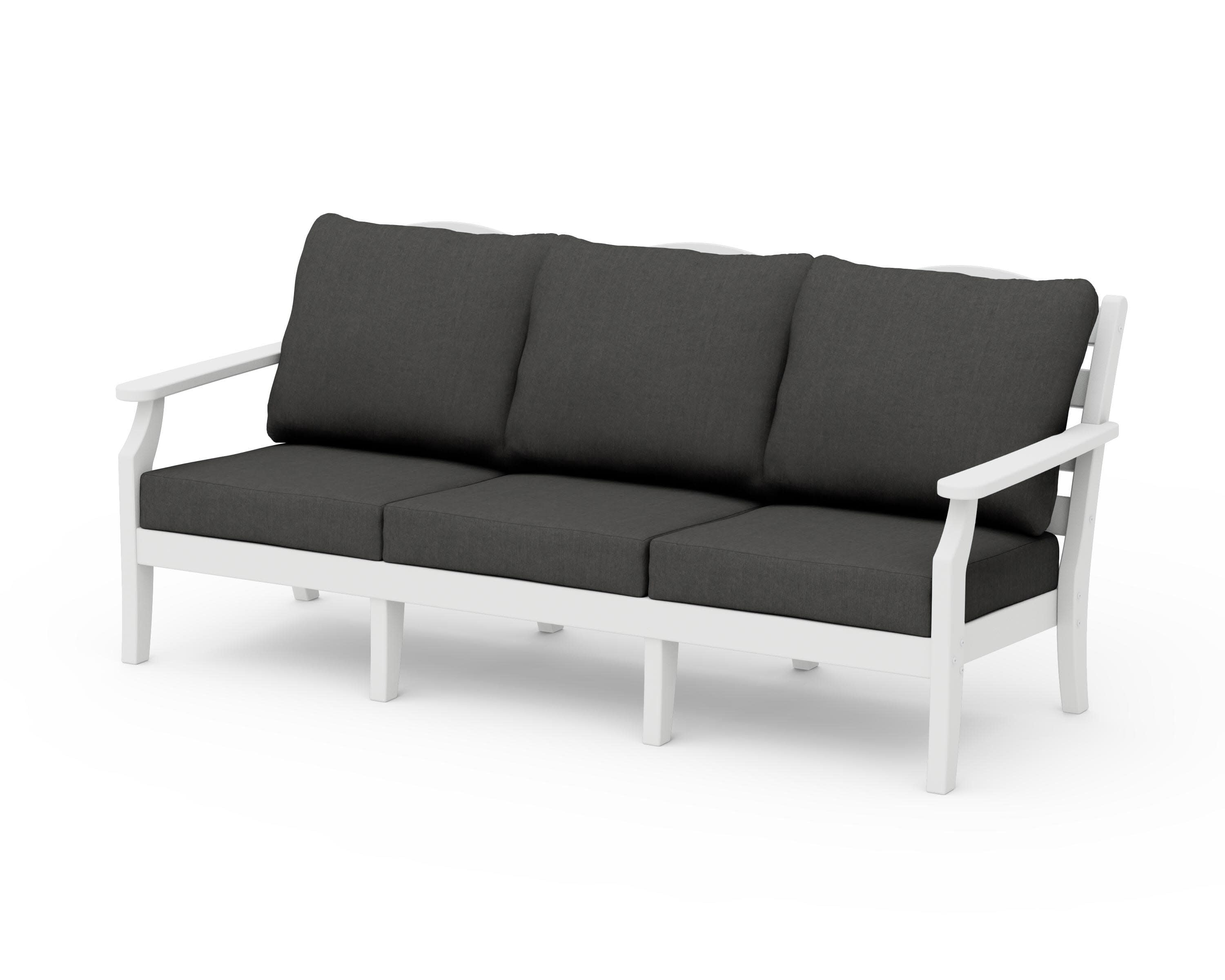 Savannah Deep Seating Sofa in White / Spectrum Carbon