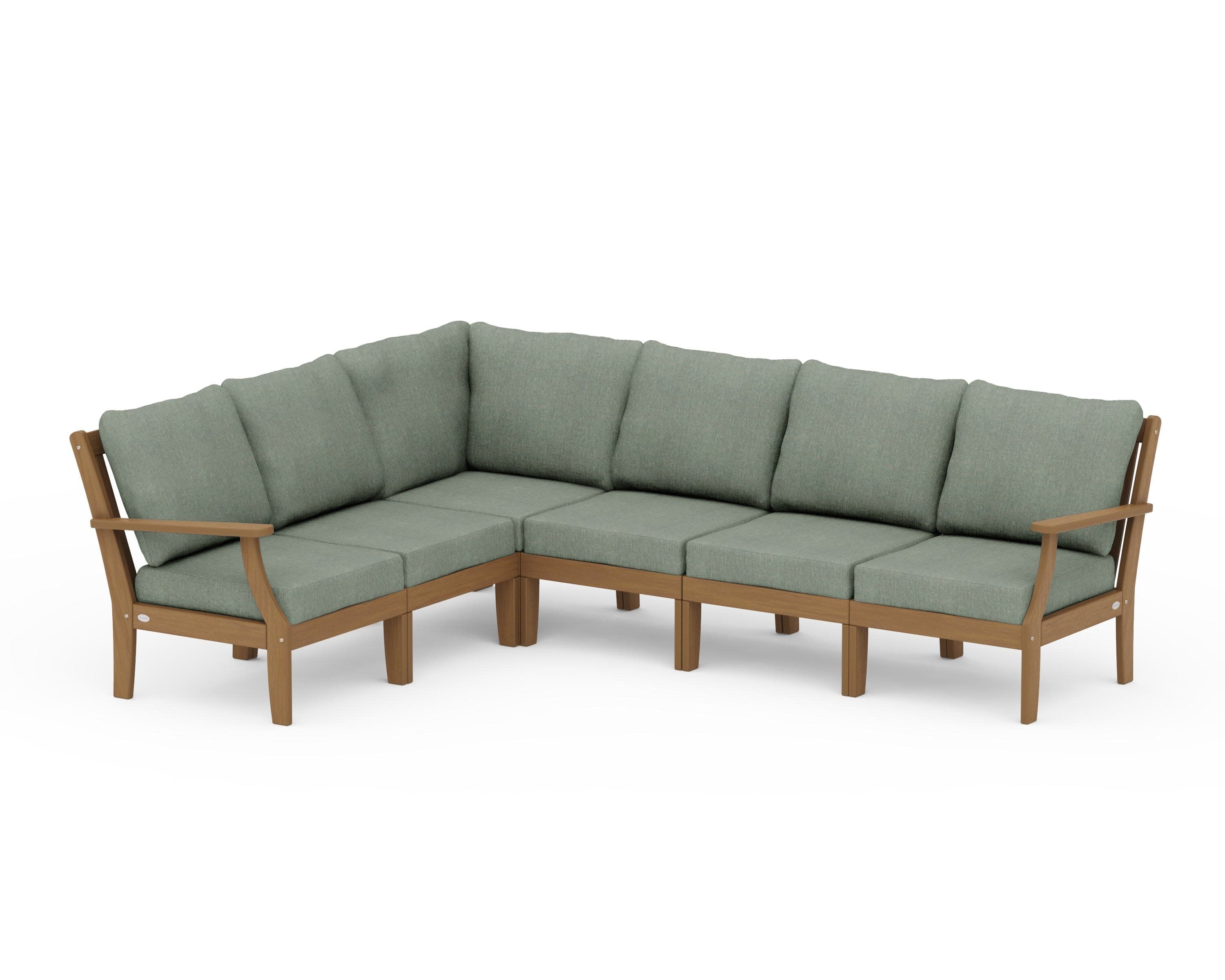Braxton Modular 6-Piece Deep Seating Set in Natural / Cast Sage