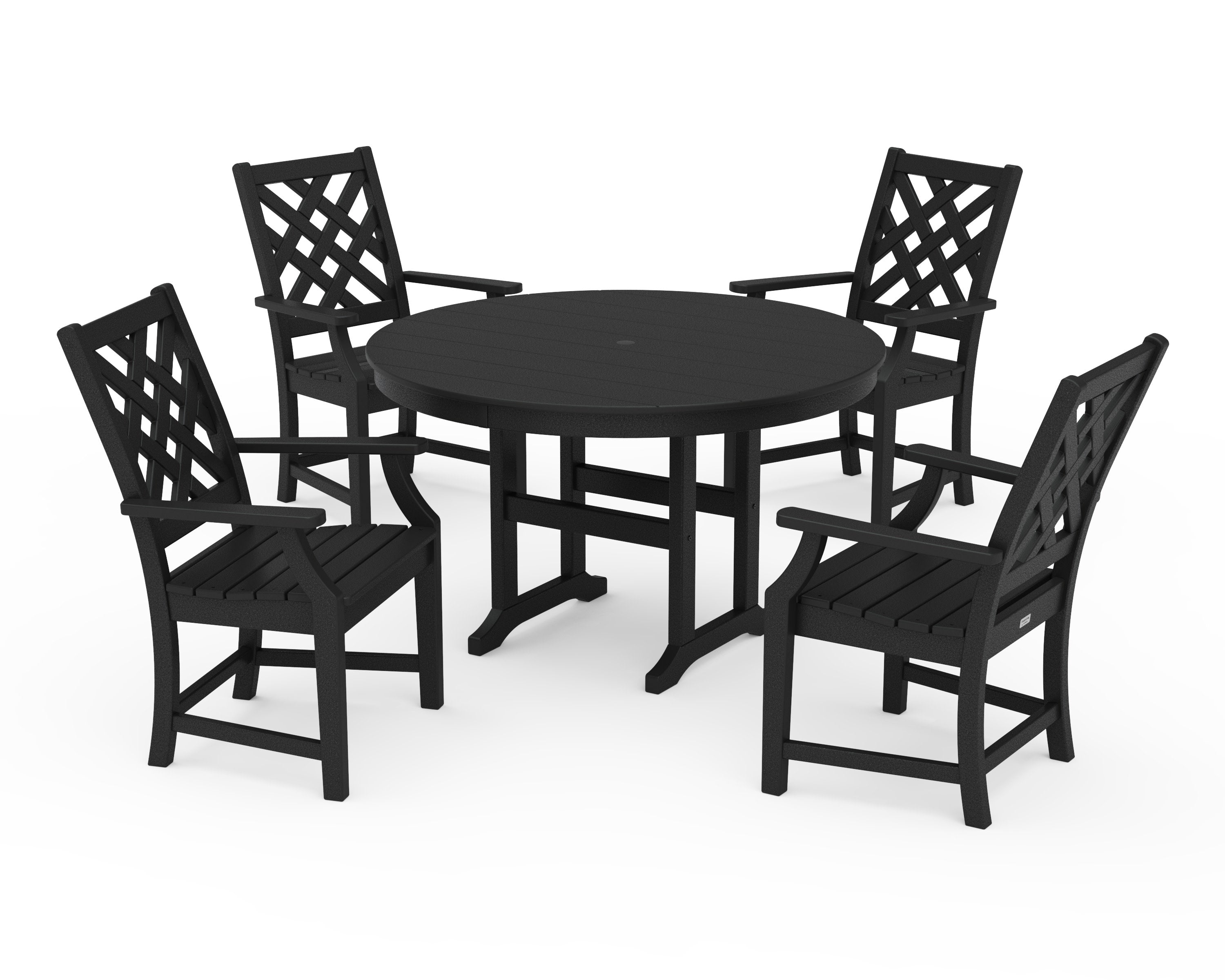 Wovendale 5-Piece Round Farmhouse Dining Set in Black