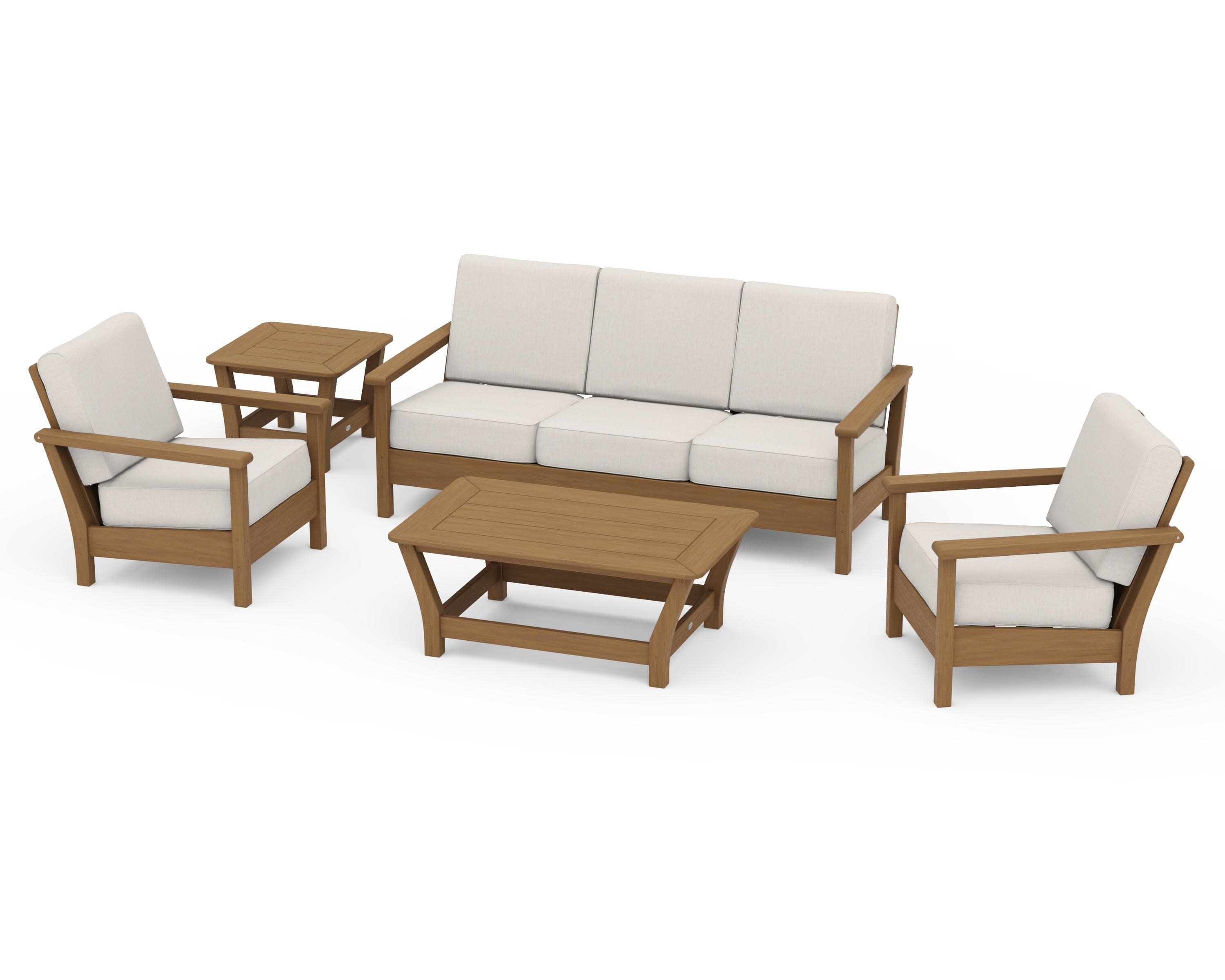 Harbour 5-Piece Deep Seating Set in Natural / Cast Ash