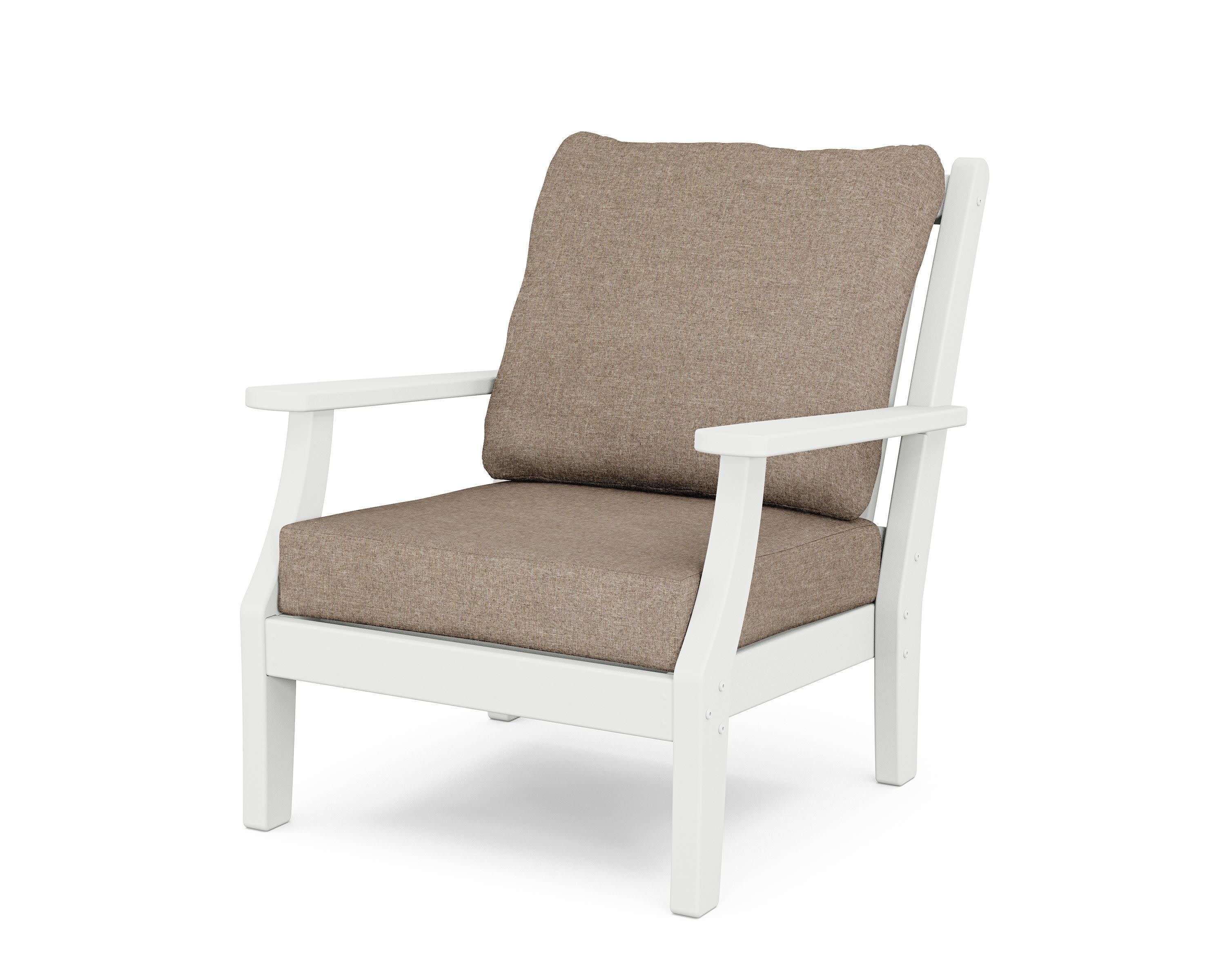 Wovendale Deep Seating Chair in White / Spiced Burlap