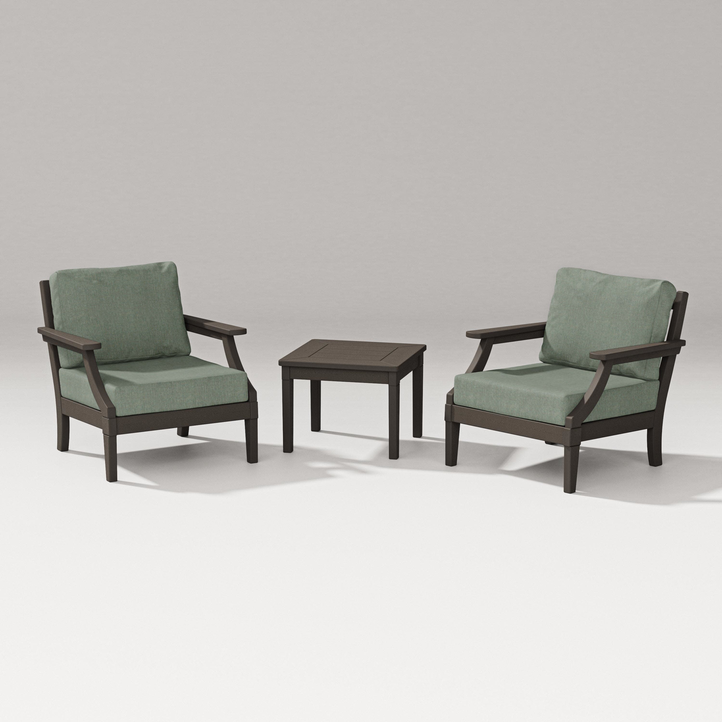 Estate 3-Piece Lounge Chair Set in Vintage Coffee / Cast Sage