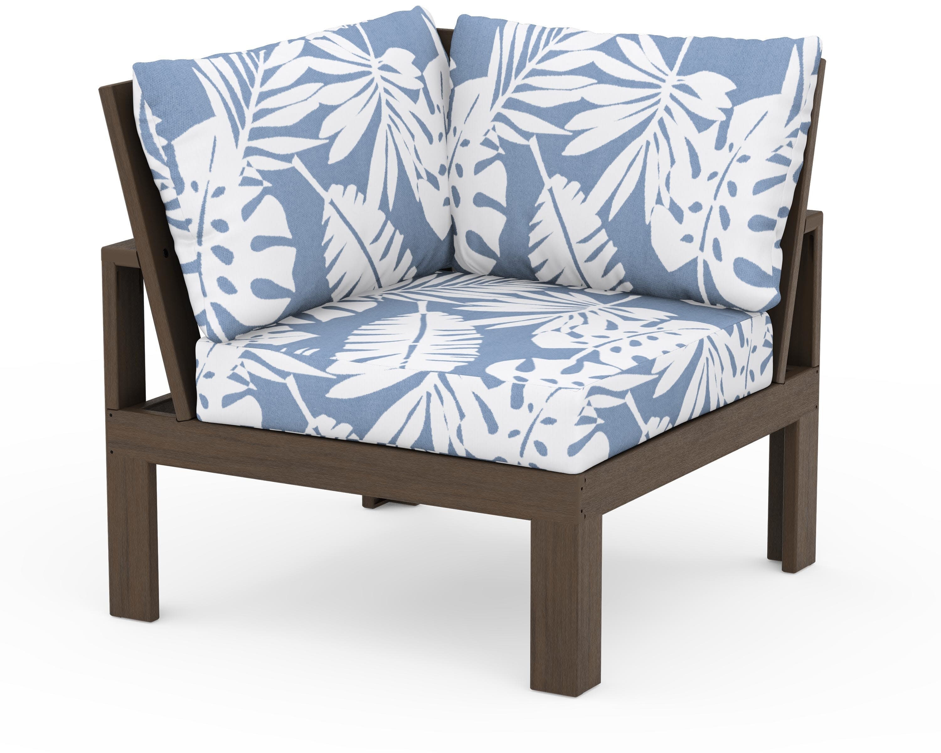 Modular Corner Chair in Kona / Leaf Sky Blue