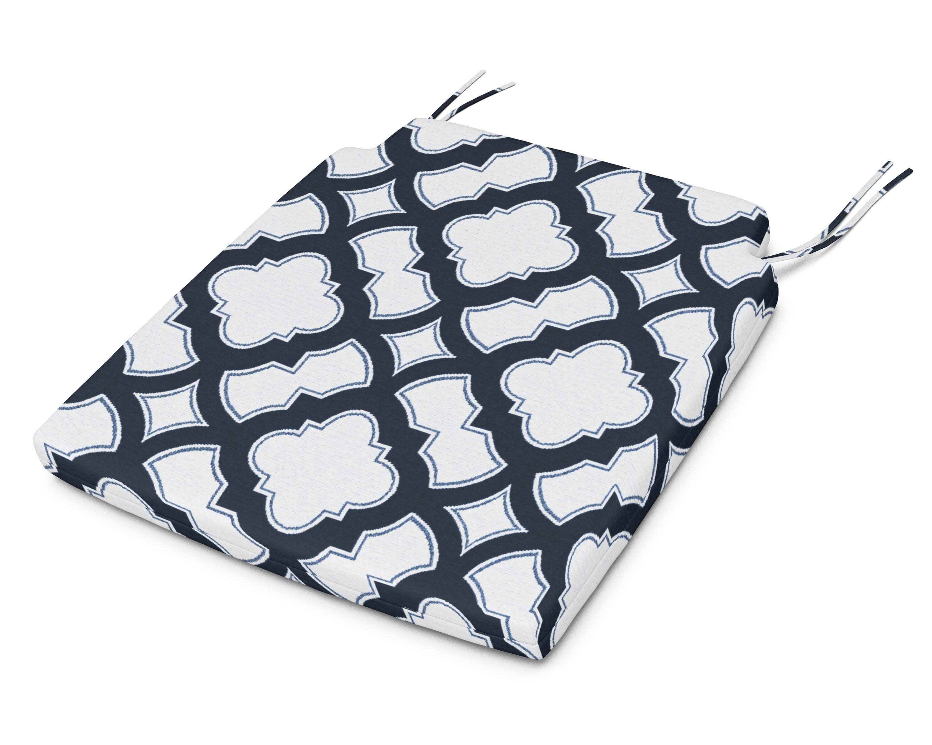 Savannah Dining Seat Pad in Trellis Marine Indigo