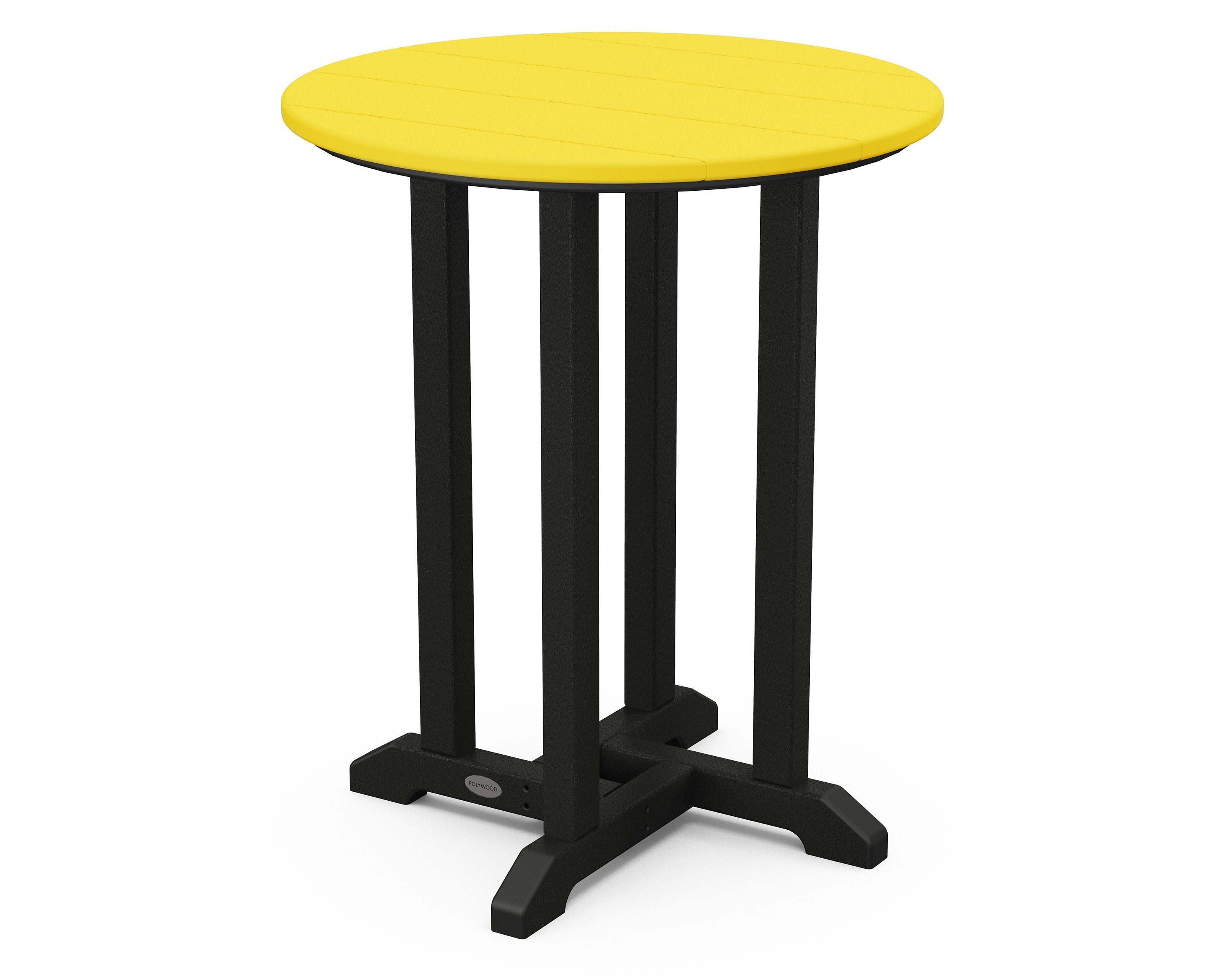 Contempo 24" Round Dining Table in Black / Lemon