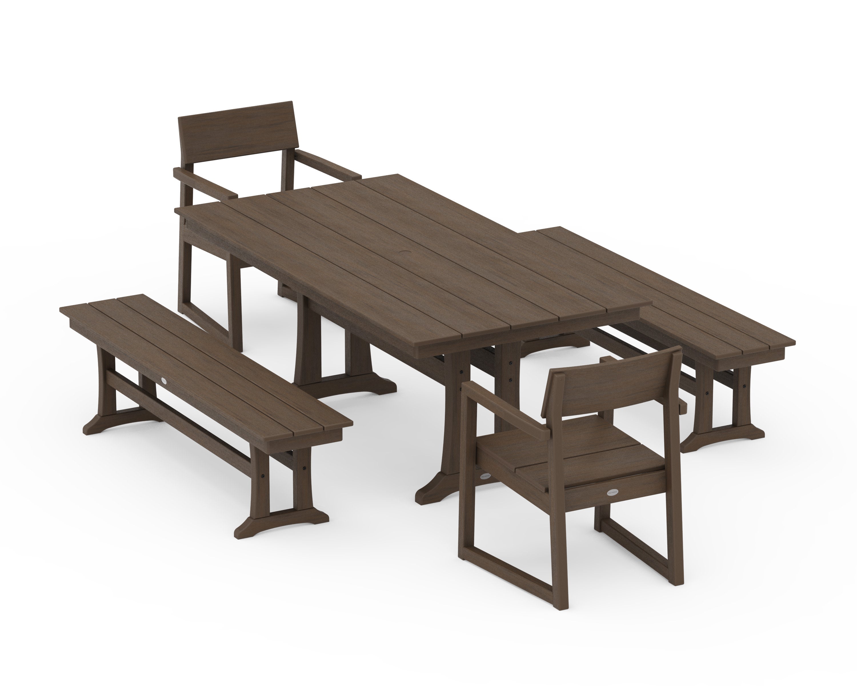 EDGE 5-Piece Farmhouse Dining Set With Trestle Legs in Kona