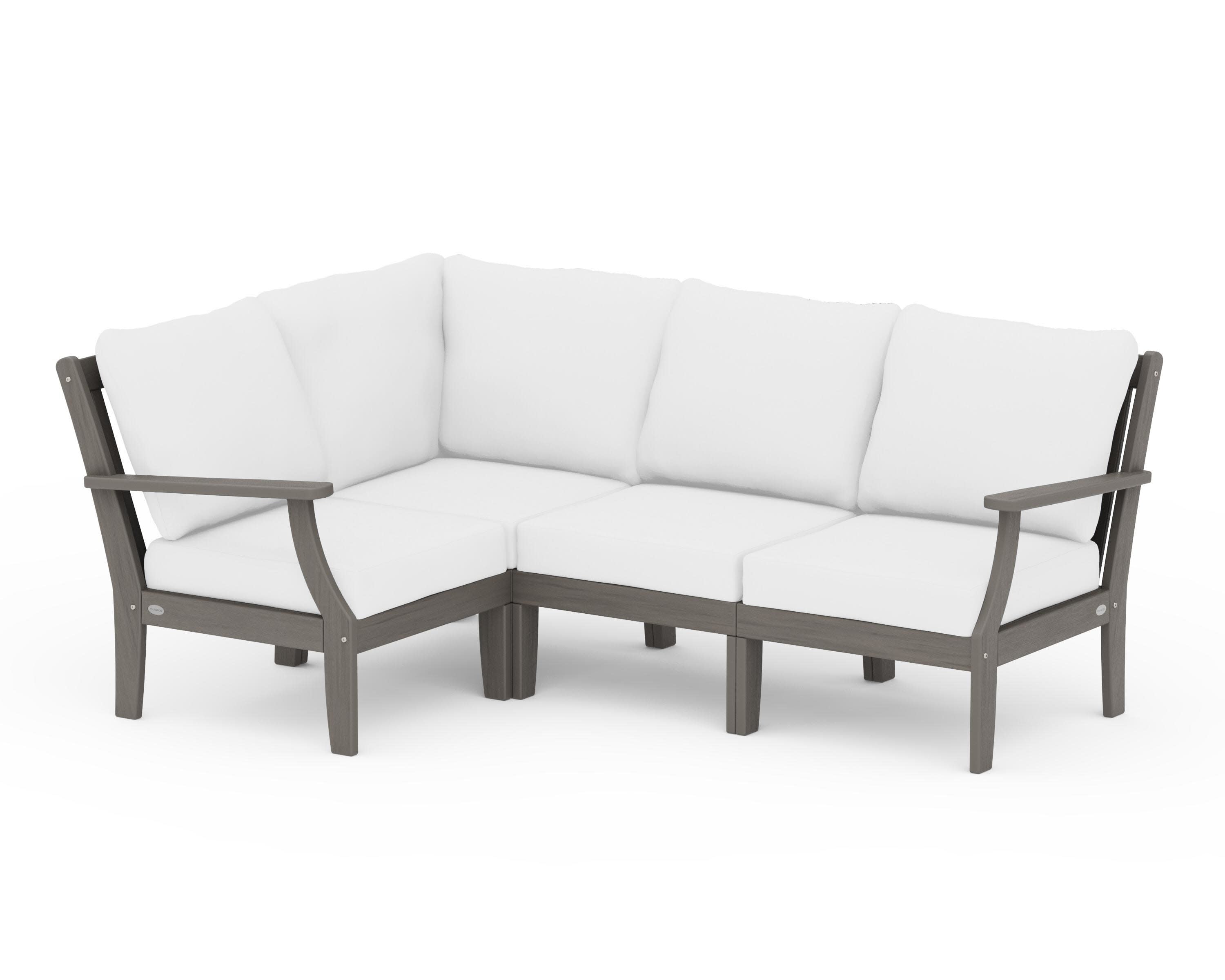 Braxton Modular 4-Piece Deep Seating Set in Driftwood / Natural