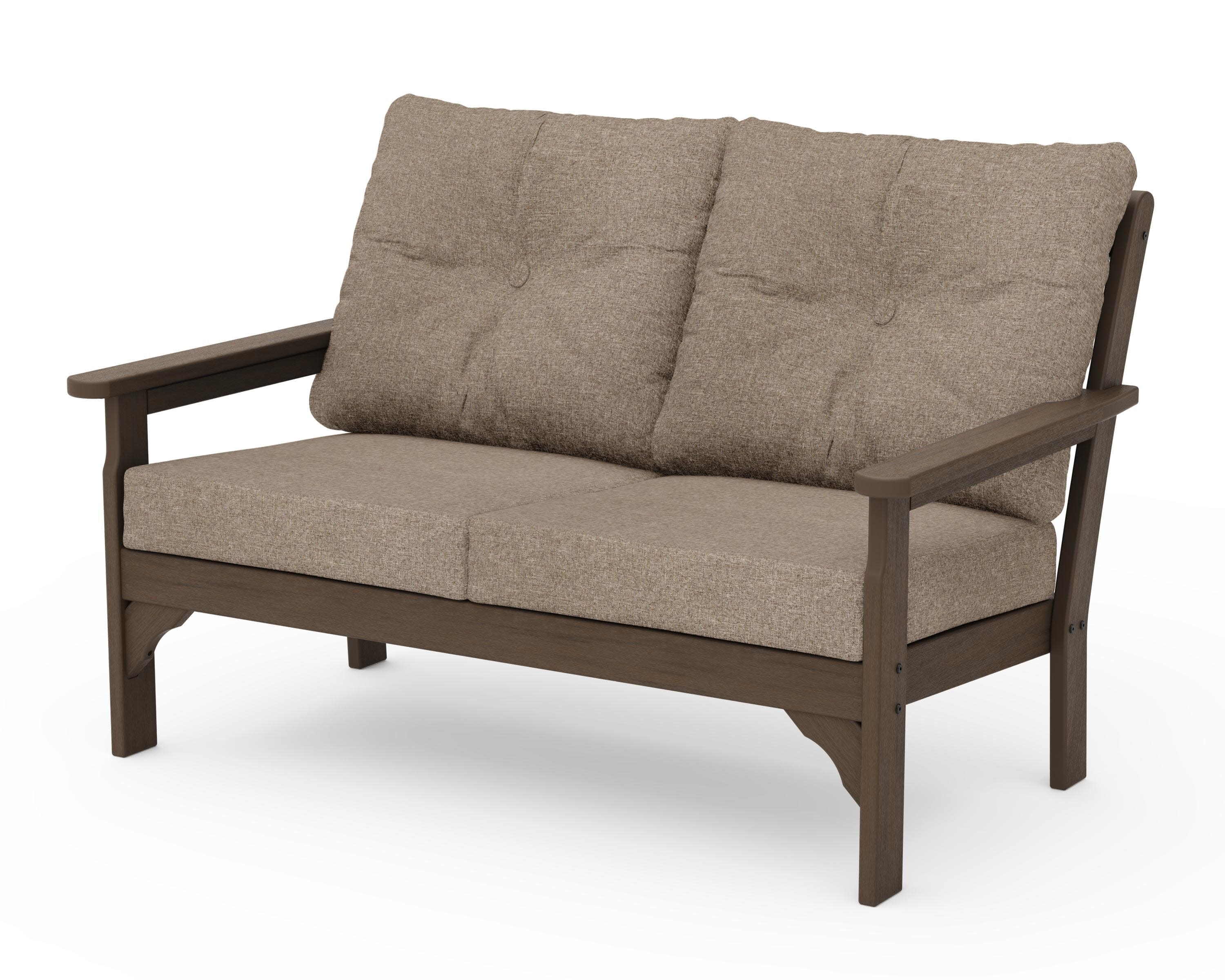 Vineyard Deep Seating Loveseat in Kona / Spiced Burlap