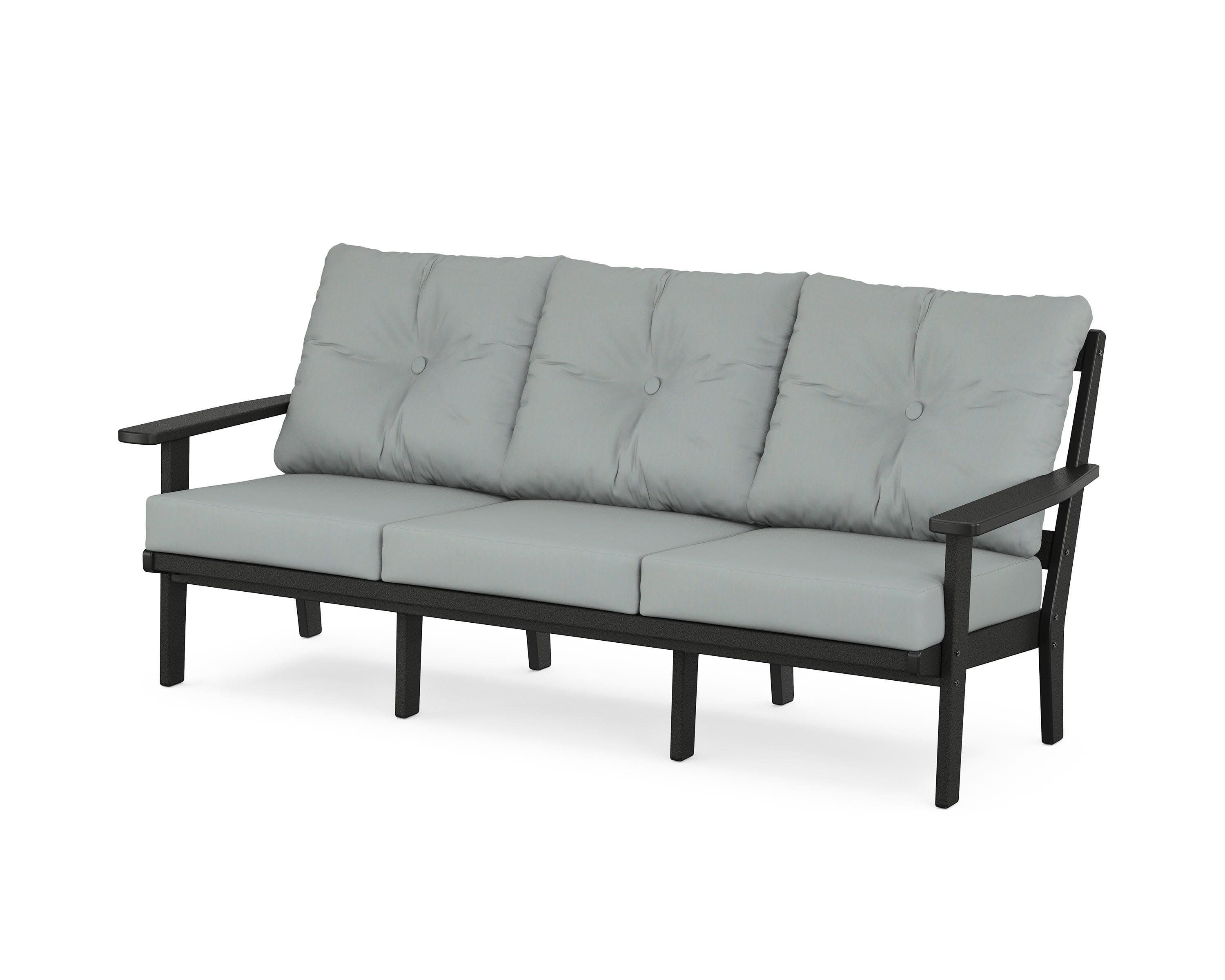 PrairieDeep Seating Sofa in Black / Spa