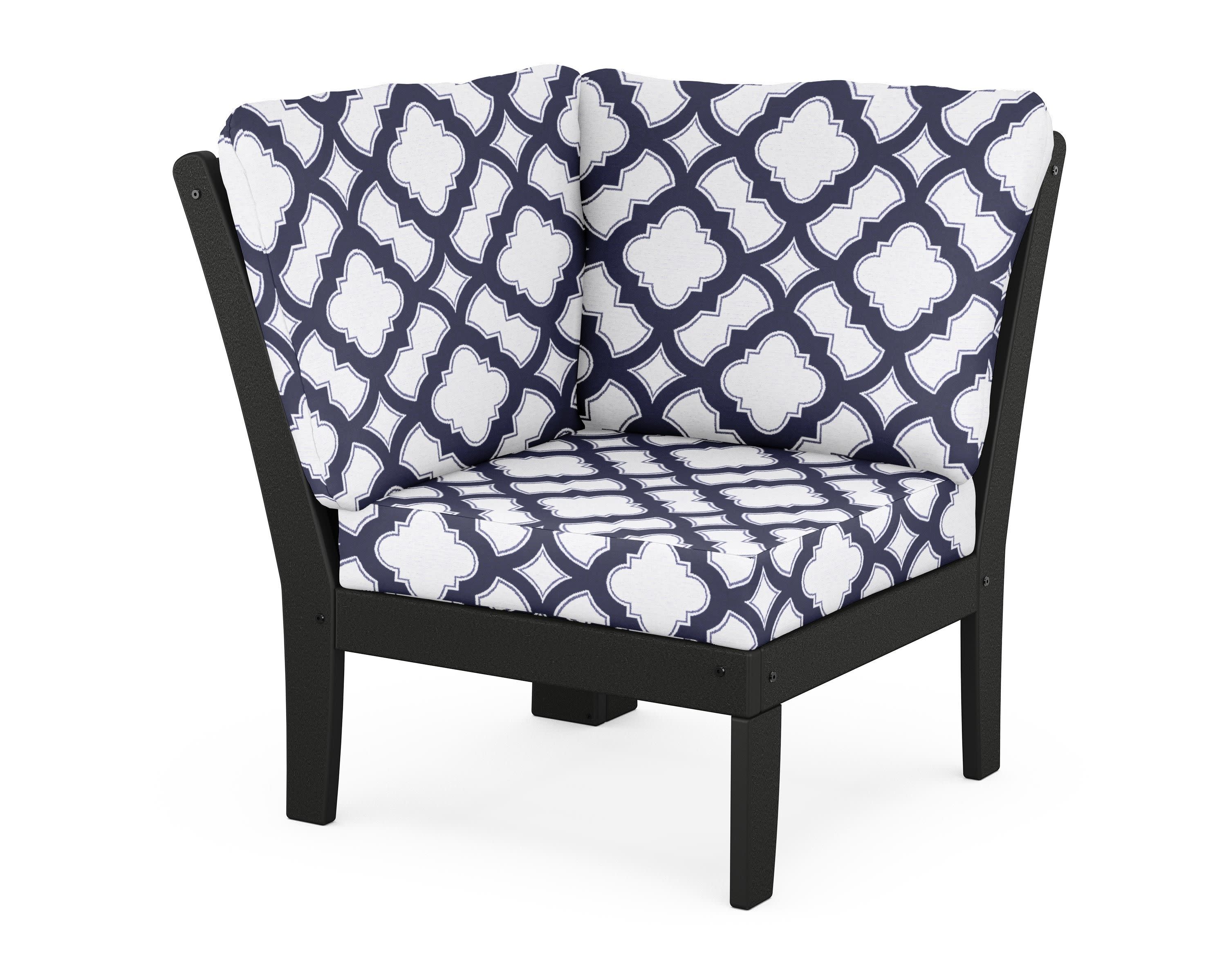 Braxton Modular Corner Chair in Black / Trellis Navy