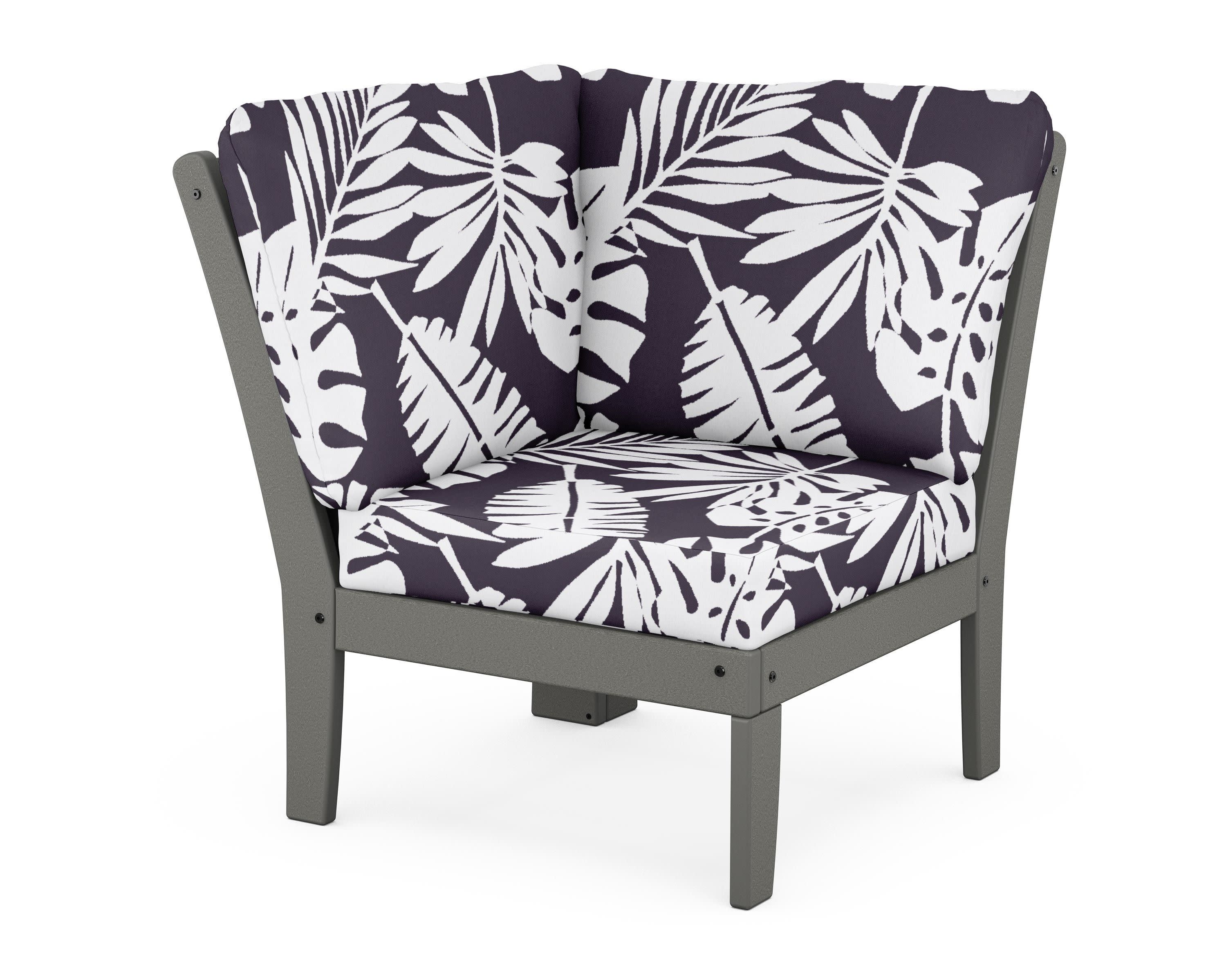 Braxton Modular Corner Chair in Slate Grey / Leaf Navy