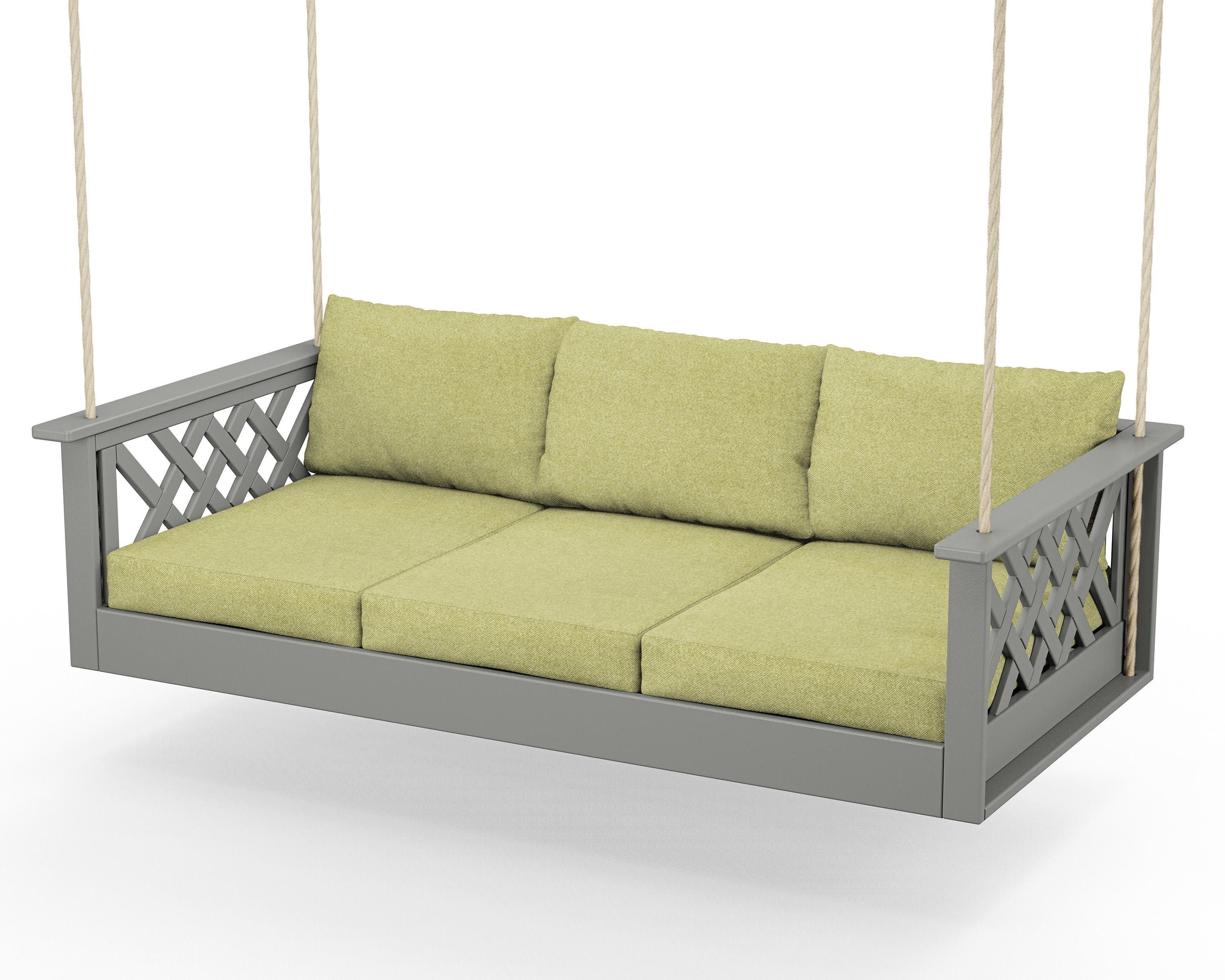 Wovendale Daybed Swing in Slate Grey / Chartreuse Boucle