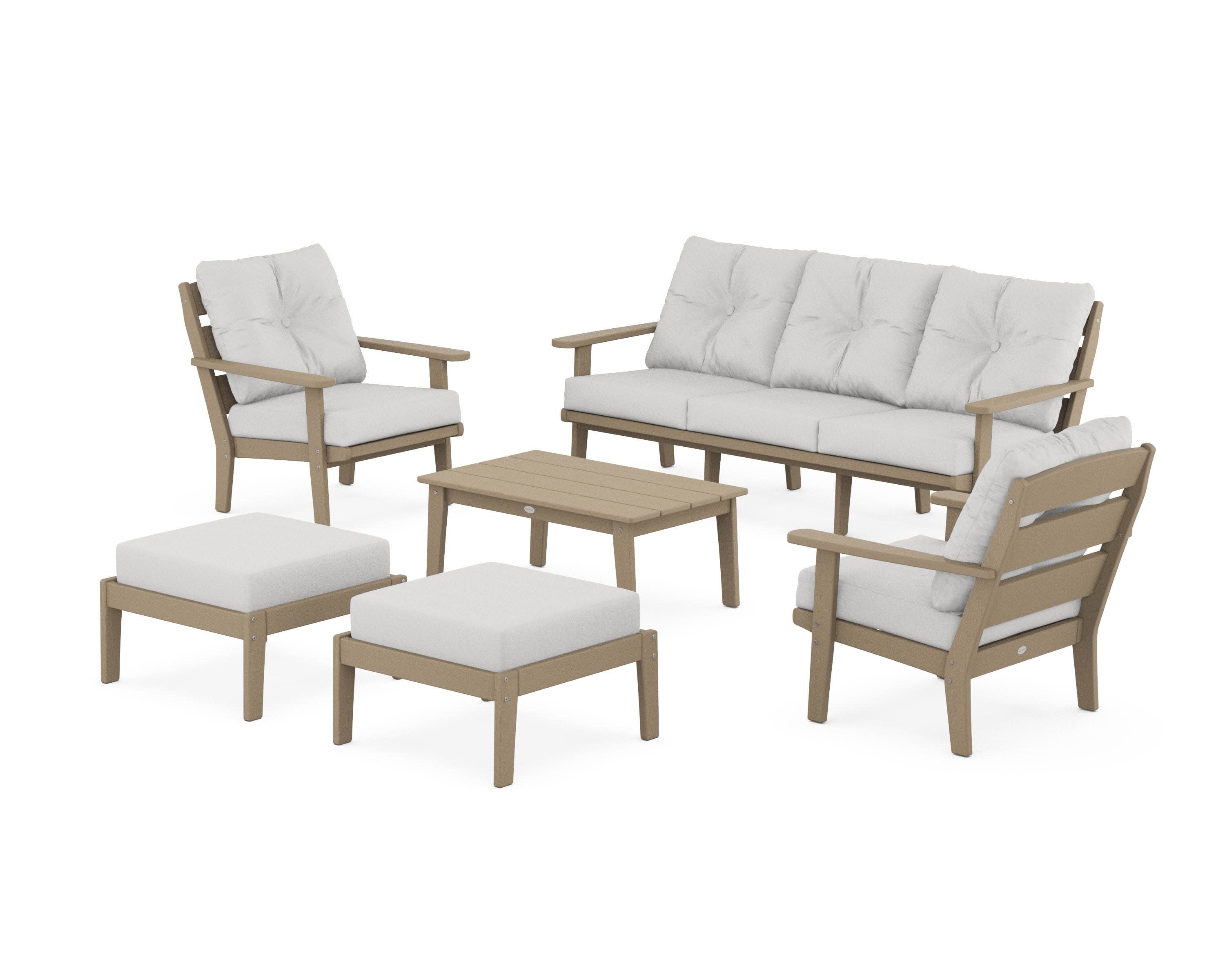 Lakeside 6-Piece Lounge Sofa Set in Vintage Sahara / Diamond in the Rough