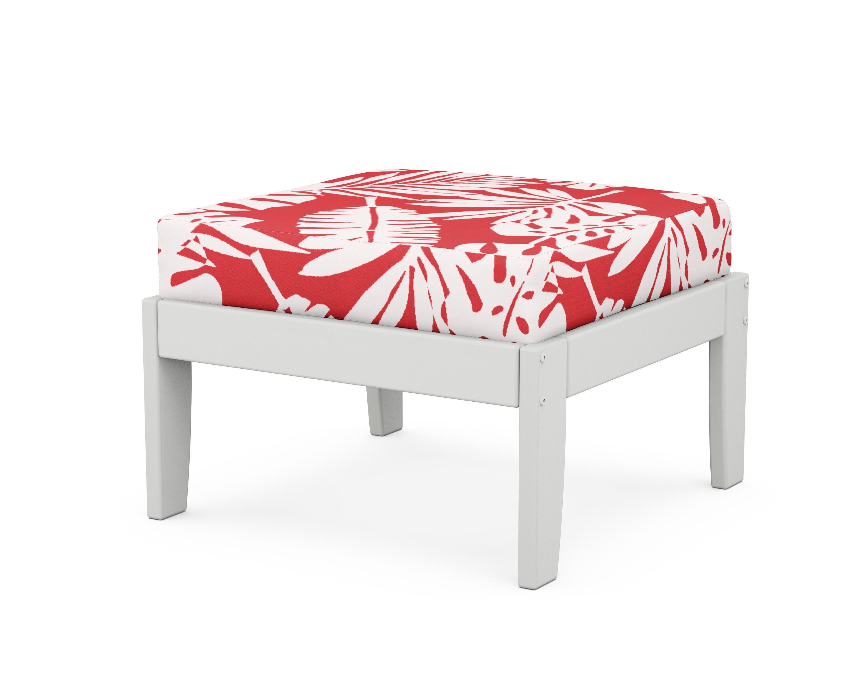 Modular Ottoman - Classic in White / Leaf Crimson