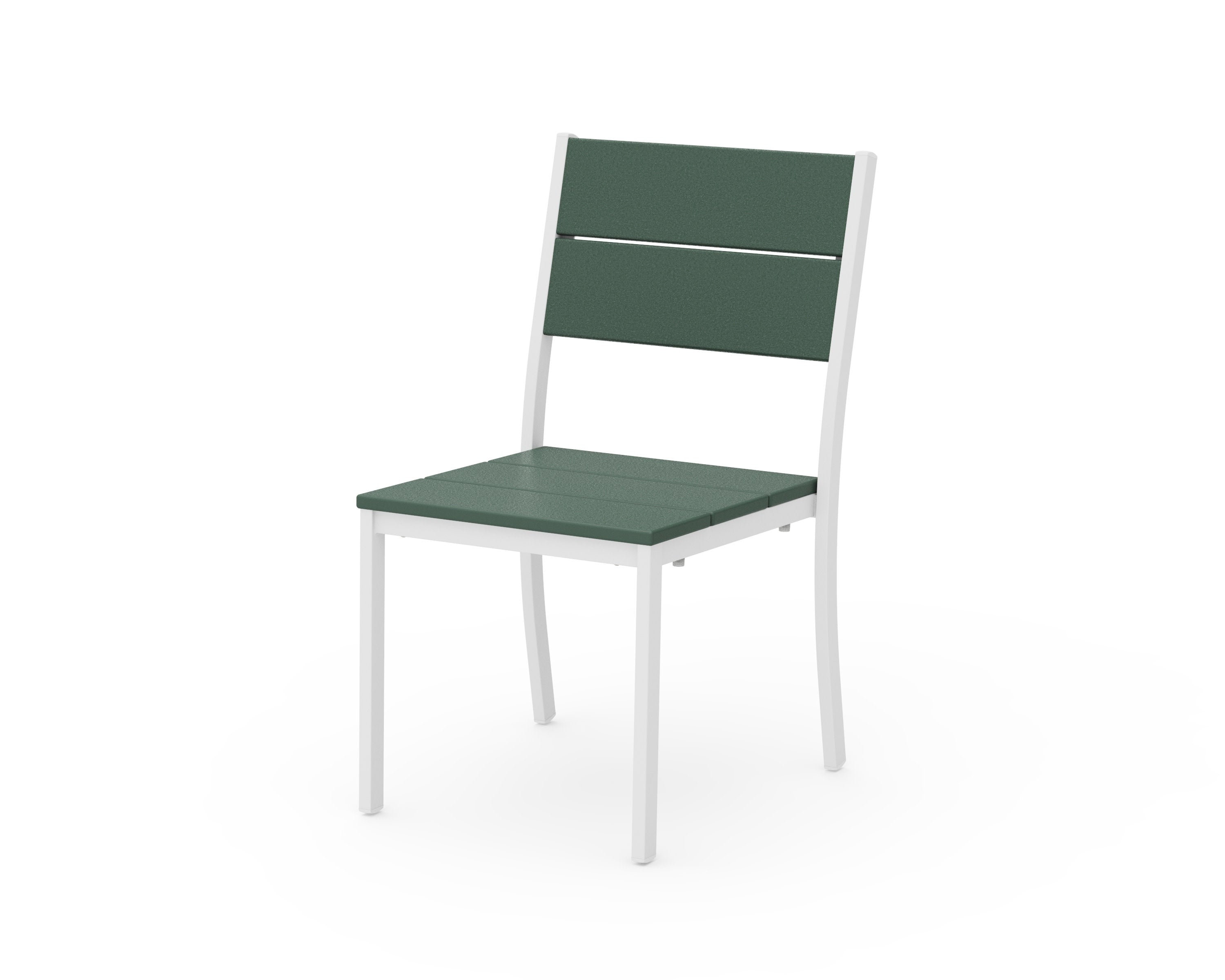 Main Street Stacking Dining Side Chair in White / Green